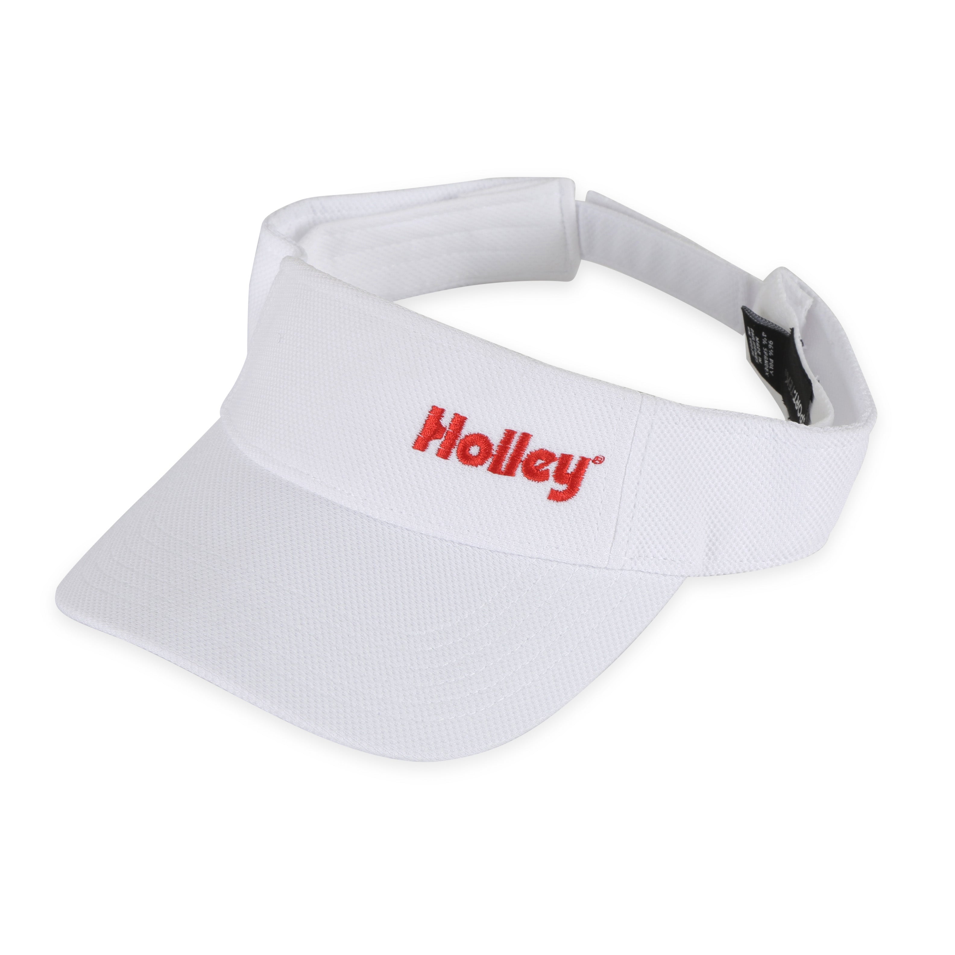 Holley Embroidered Visor - White w. Red Embroidery