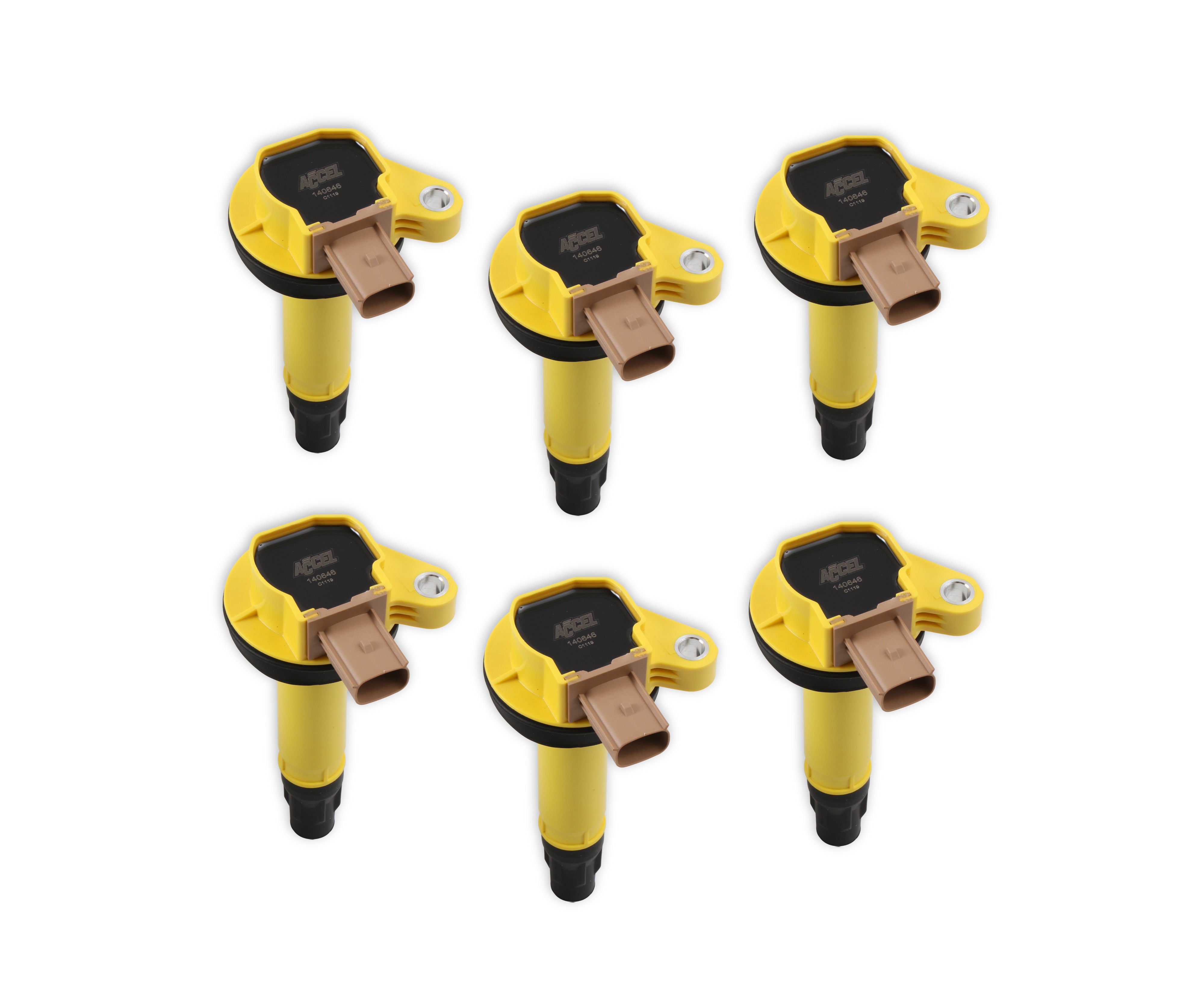 ACCEL 140646-6 Coil - Ford 3.5L V6 EcoBoost 6pk - Yellow ACCEL 140646-6