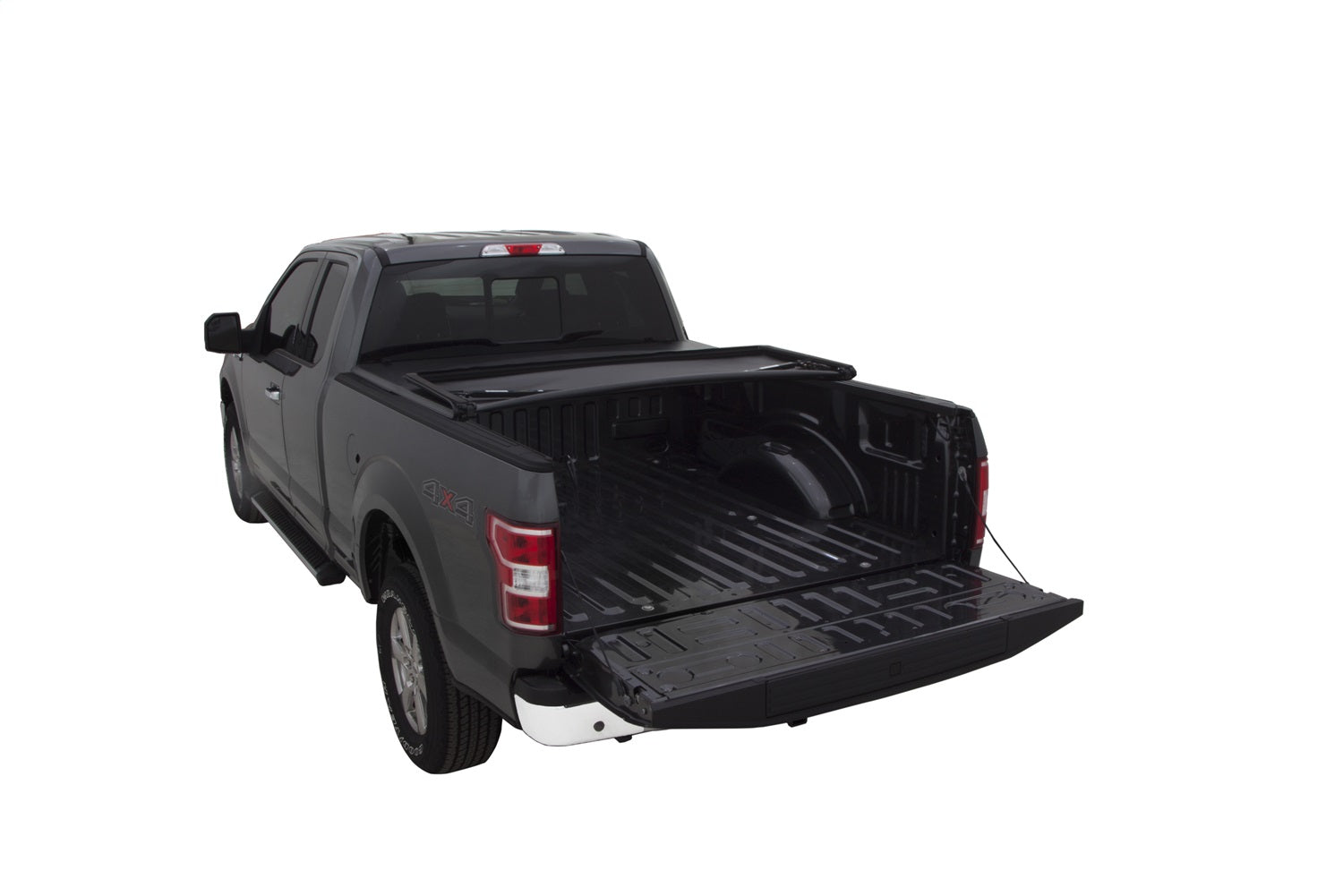 Lund 95082 Genesis™ Tri-Fold Tonneau; Black Leather Look; w/o Utili-Track; w/o Titan Box; Lund 95082