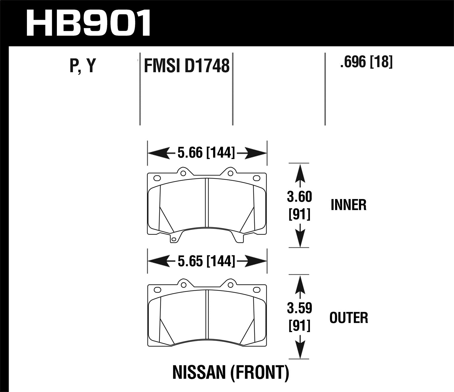 Hawk Performance HB902Y.587 LTS Disc Brake Pad; 0.587 Thickness; Hawk Performance HB902Y.587
