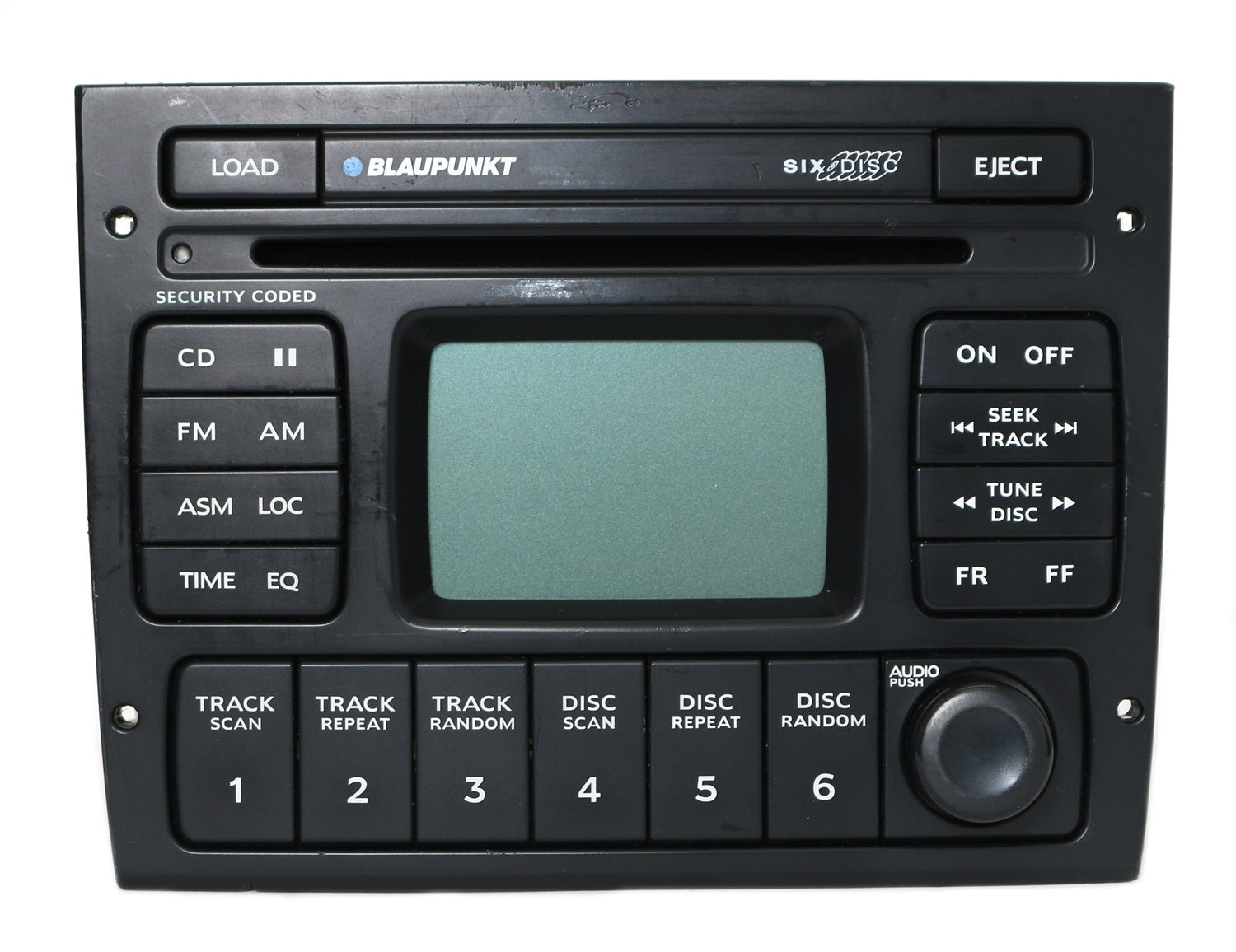 1 Factory Radio 638-03806-NOA AM FM Radio CD Player; Remanufactured; Black; 6 Disc; OE Part Number: 92123174; 1 Factory Radio 638-03806-NOA
