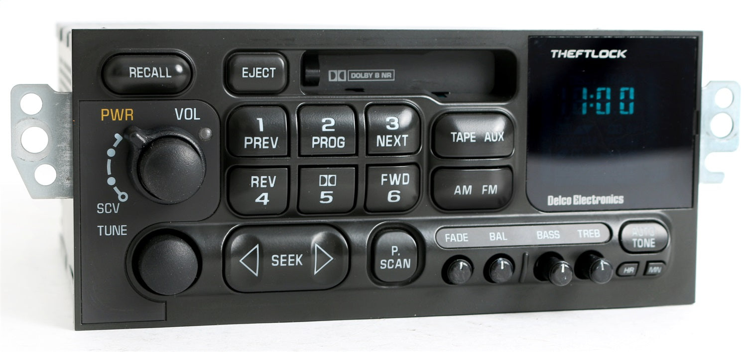 1 Factory Radio 638-01182C-NOA AM/FM Radio Cassette Player; Remanufactured; Black; OE Part Number: 09383831; 1 Factory Radio 638-01182C-NOA