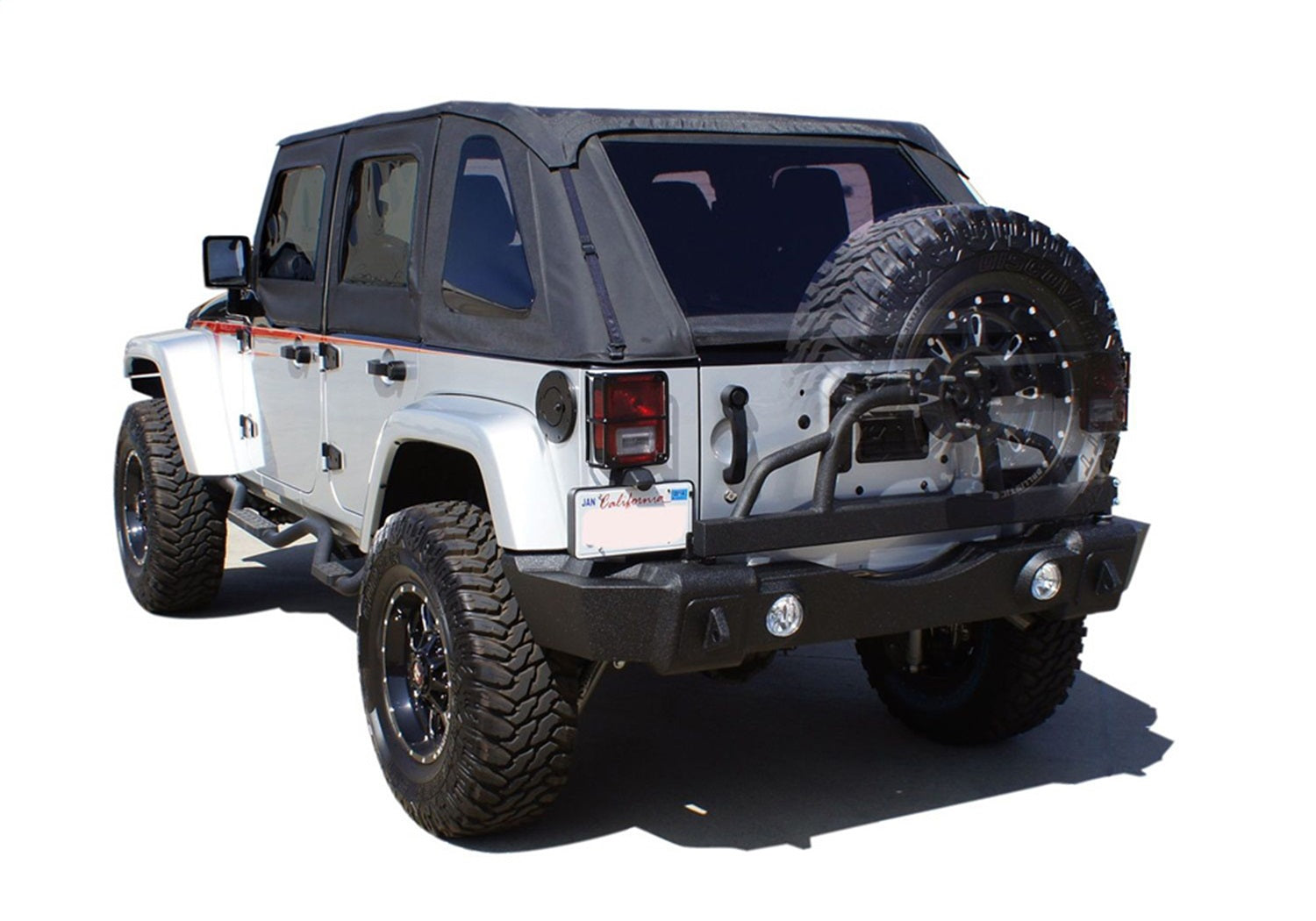 Rampage 86606 Rear Recovery Bumper; Black; w/Swing Away Tire Mount; Lights Sold Separately; Rampage 86606