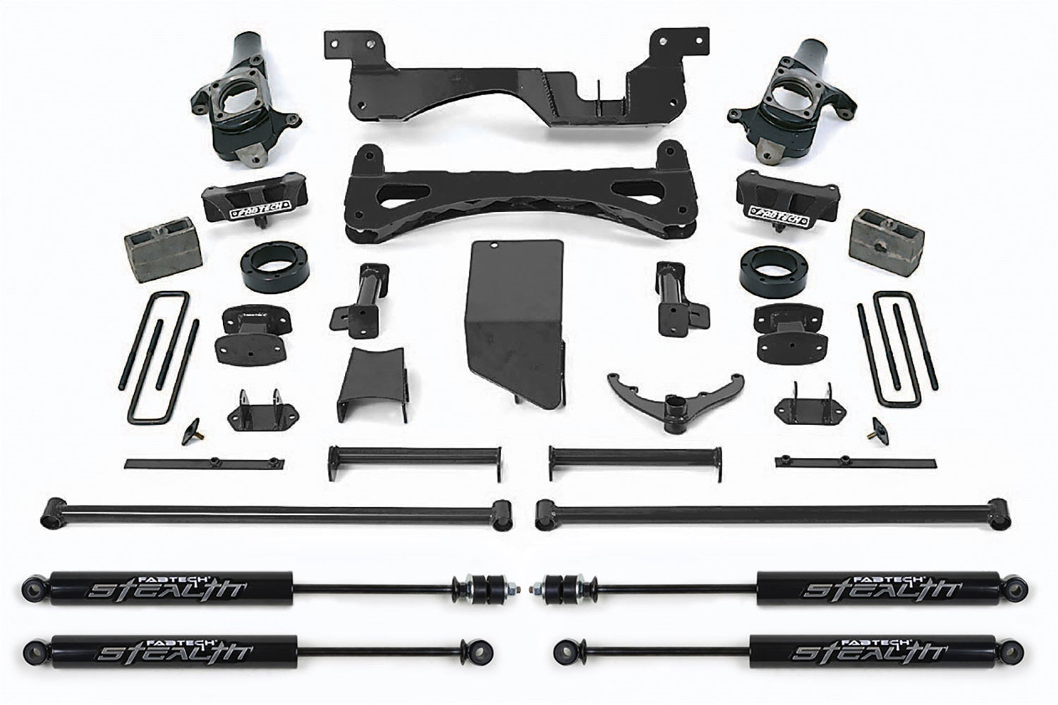 Fabtech K1014M Performance Lift System w/Shocks; w/Stealth Monotube Shocks; 6 in. Lift; Fabtech K1014M