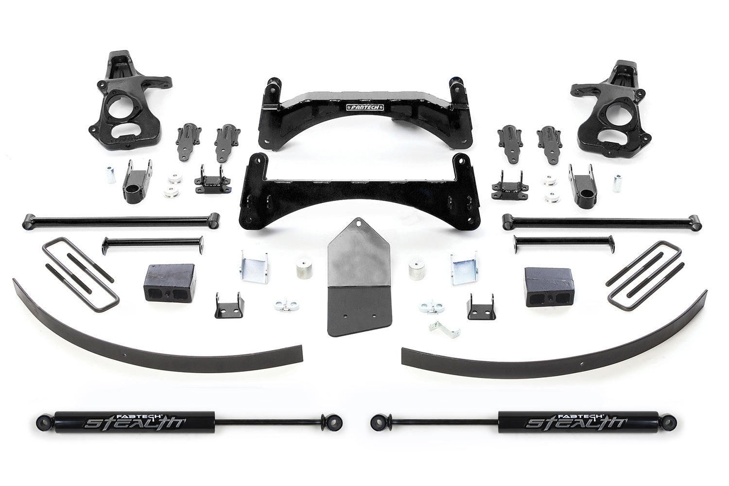 Fabtech K1027M Basic Lift System w/Shocks; w/Stealth Monotube Shocks; 6 in. Lift; Fabtech K1027M