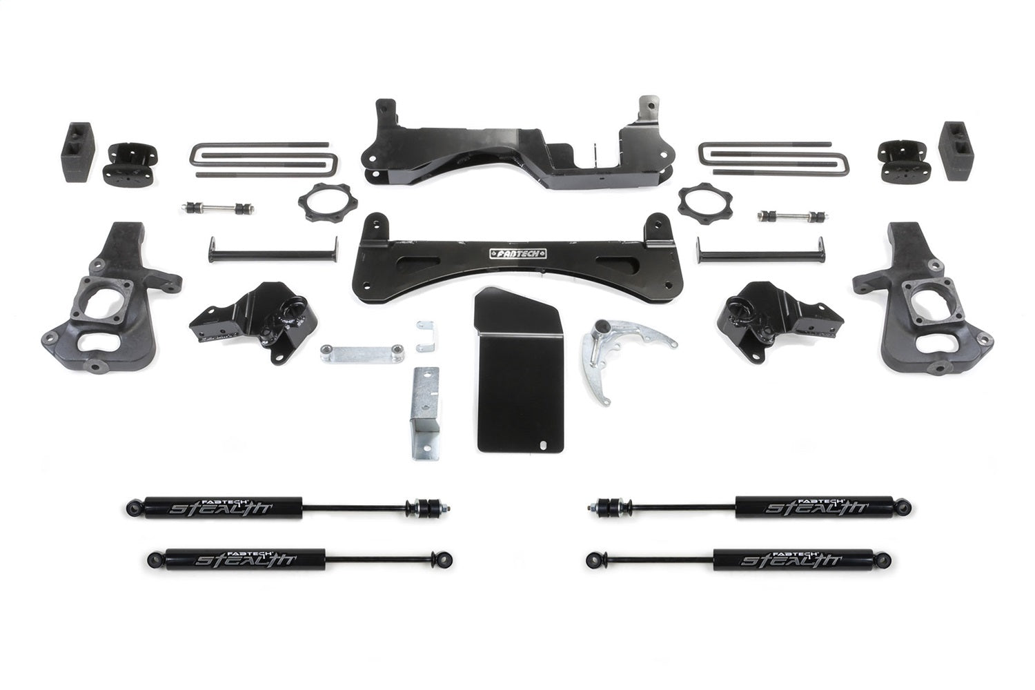 Fabtech K1045M Raised Torsion Suspension Lift System; w/Stealth Monotube Shocks; 6 in. Lift; Fabtech K1045M