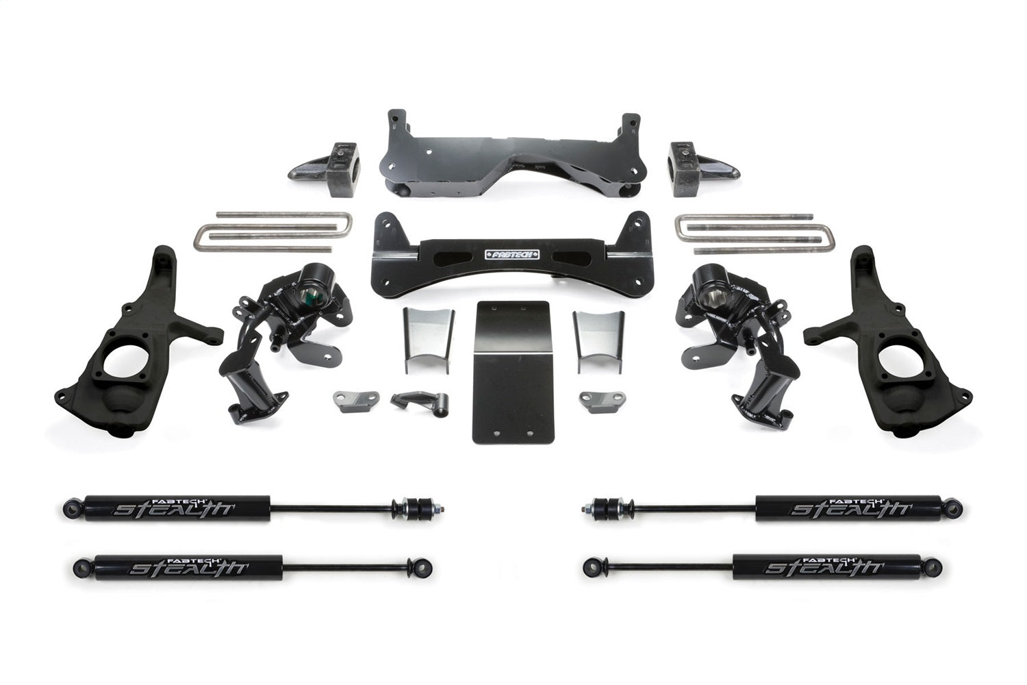 Fabtech K1046M Raised Torsion Suspension Lift System; w/Stealth Monotube Shocks; 6 in. Lift; Fabtech K1046M