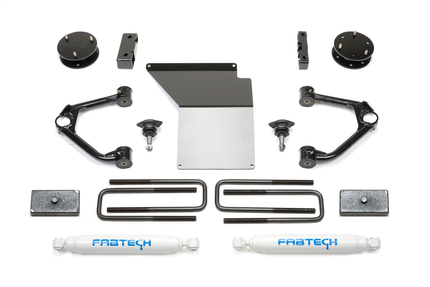 Fabtech K1059 Budget Lift System w/Shock; w/Performance Shocks; 4 in. Lift; Fabtech K1059