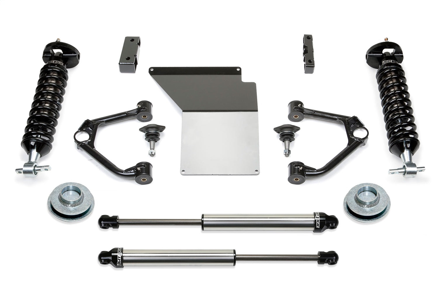 Fabtech K1060DL Budget Lift System w/Shock; w/DLSS Shocks; 4 in. Lift; Fabtech K1060DL