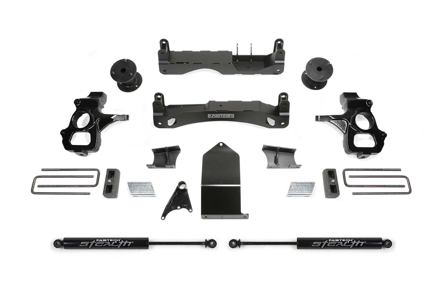 Fabtech K1119M Basic Lift System w/Shocks; 4 in. Lift; w/Rear 46mm Piston Stealth Shocks; Fabtech K1119M