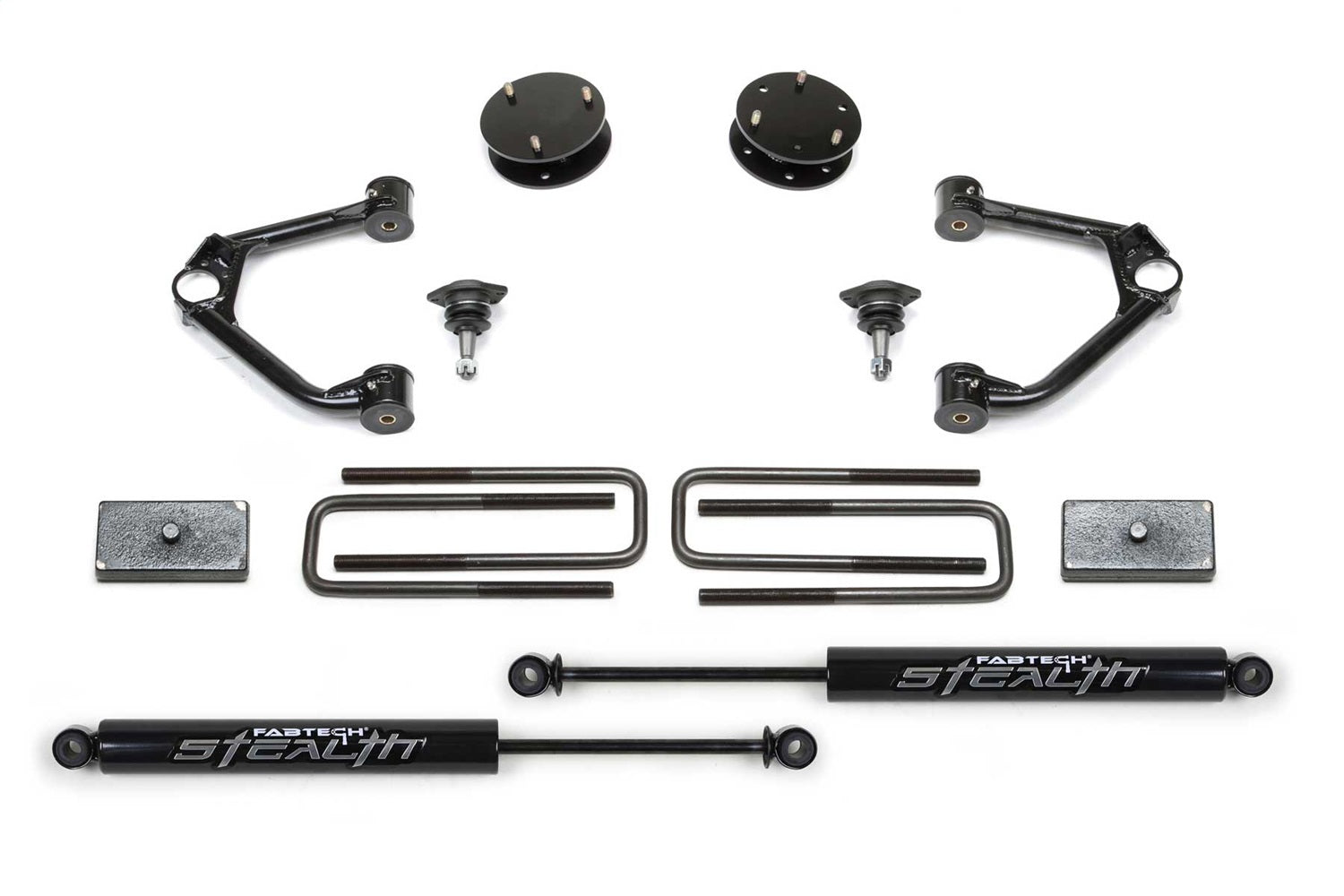 Fabtech K1126M Budget Lift System w/Shock; 3.5 In. Lift; Incl. Stealth Shocks; Fabtech K1126M