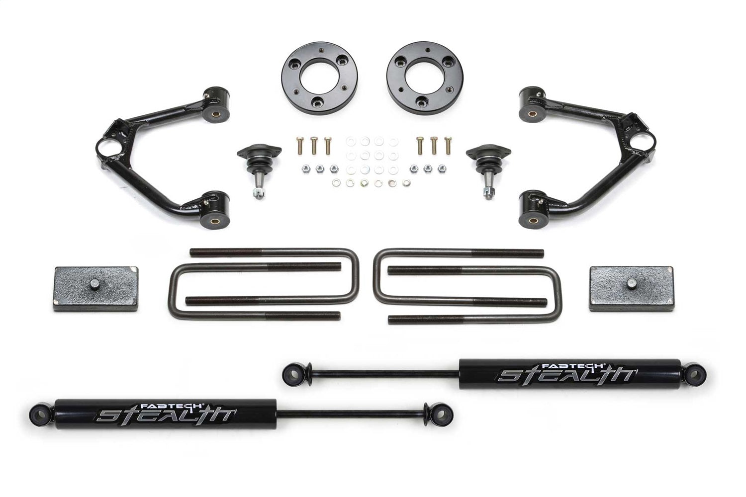 Fabtech K1152M Ball Joint Control Arm Lift System; 1.5 in. Lift; w/Rear Stealth Shocks; Fabtech K1152M