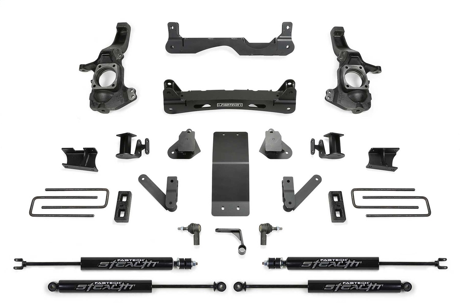 Fabtech K1200M Performance Lift System w/Shocks; 4 in. Lift; w/Stealth Shocks; Fabtech K1200M