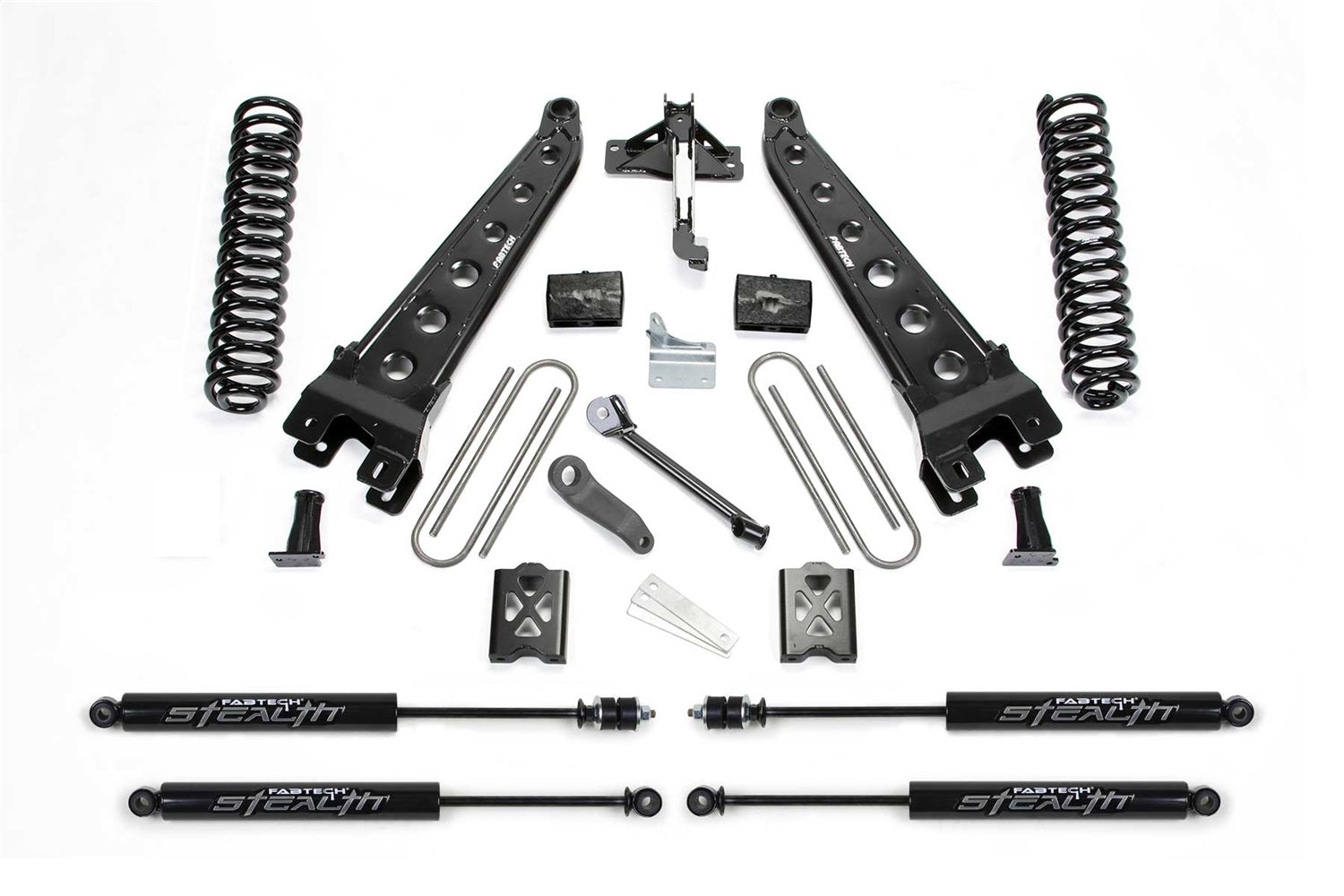 Fabtech K20112M Radius Arm Lift System; w/Stealth Monotube Shocks; 6 in. Lift; Fabtech K20112M