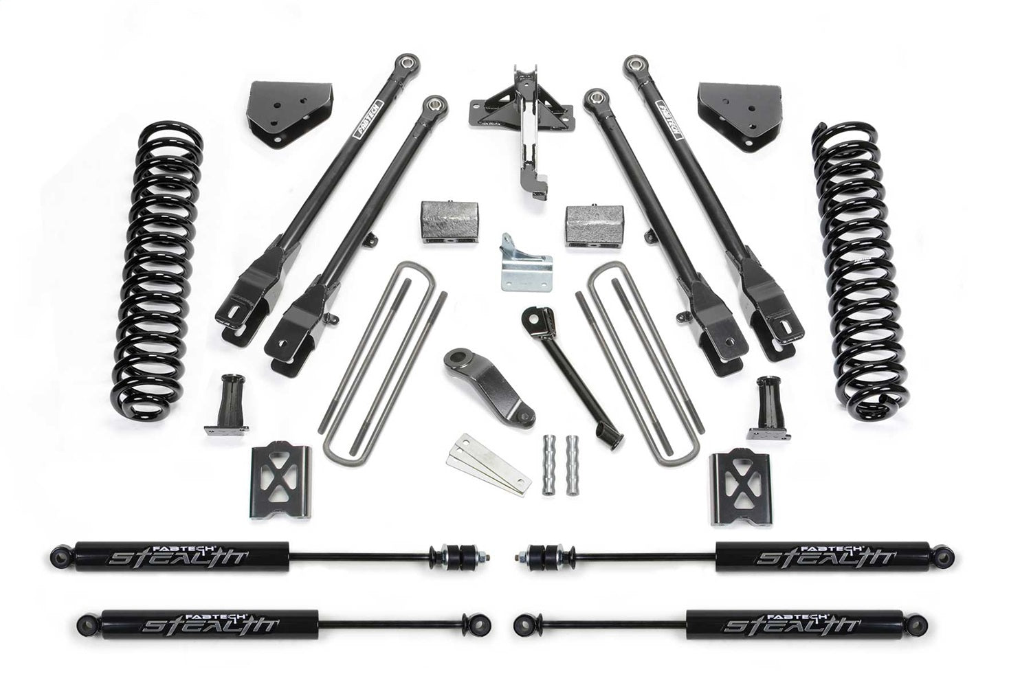 Fabtech K20132M 4 Link Lift System; w/Stealth Monotube Shocks; 6 in. Lift; Fabtech K20132M