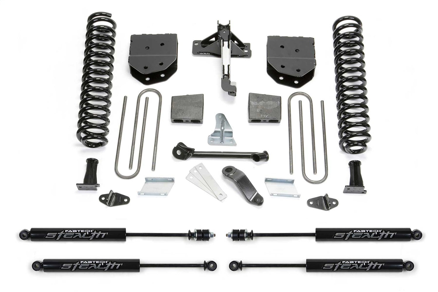 Fabtech K2118M Basic Lift System w/Shocks; w/Stealth Monotube Shocks; 6 in. Lift; Fabtech K2118M