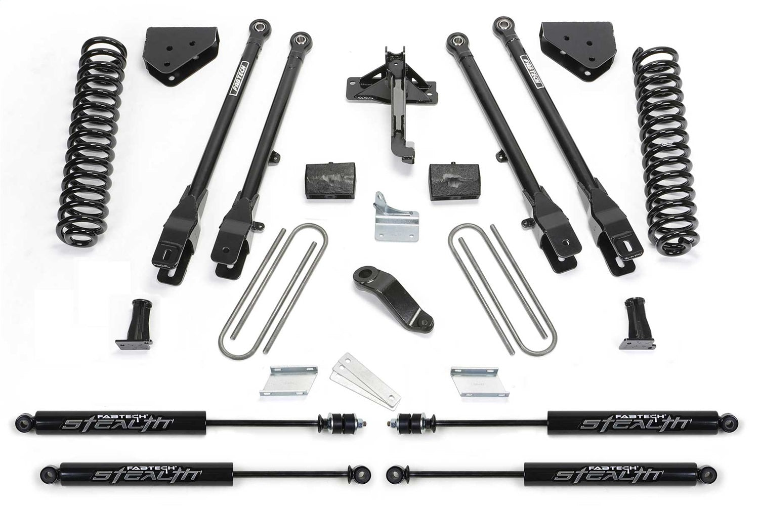 Fabtech K2120M 4 Link Lift System; w/Stealth Monotube Shocks; 6 in. Lift; Fabtech K2120M
