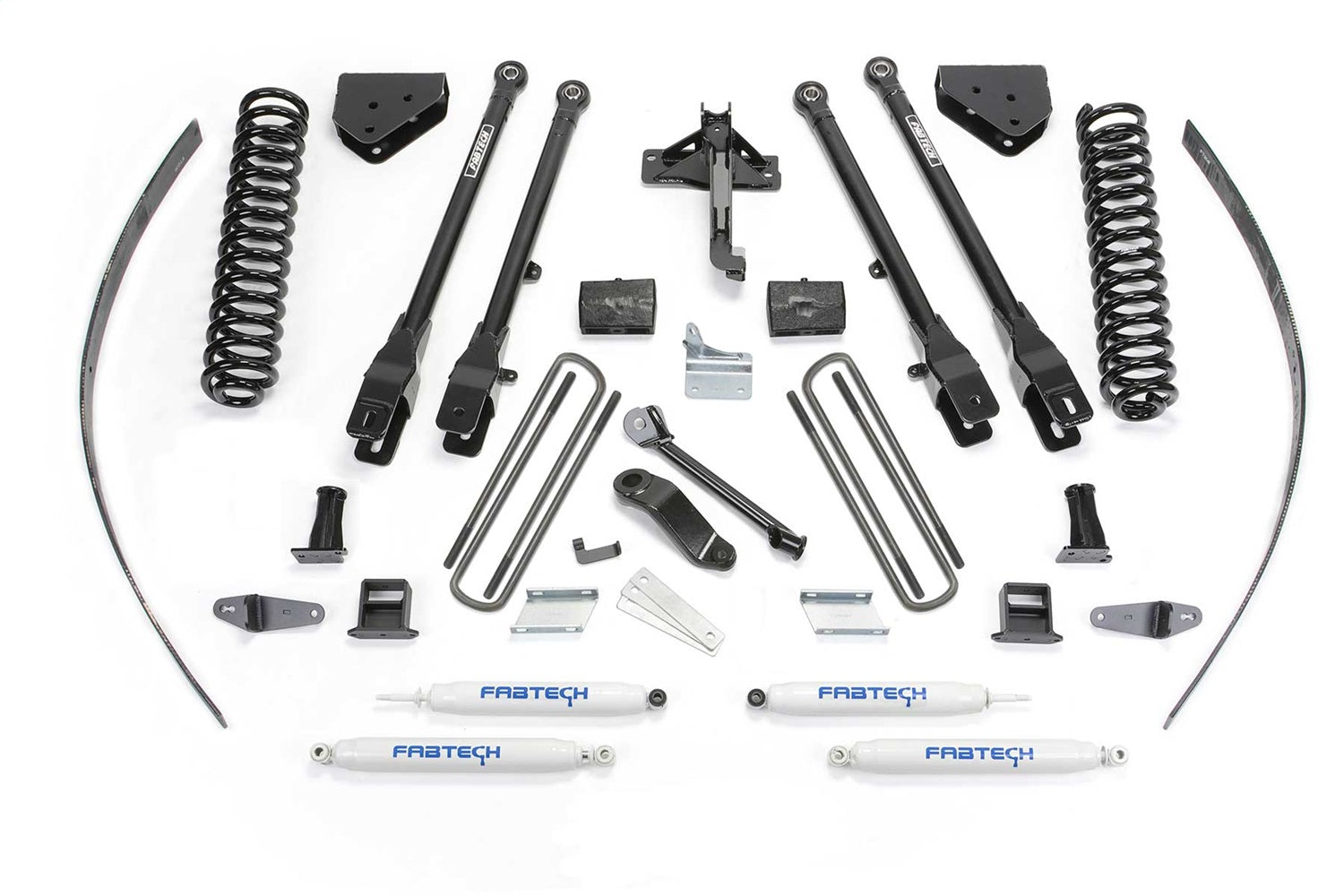 Fabtech K2126 4 Link Lift System; w/Performance Shocks; 8 in. Lift; w/Factory Overload; Fabtech K2126