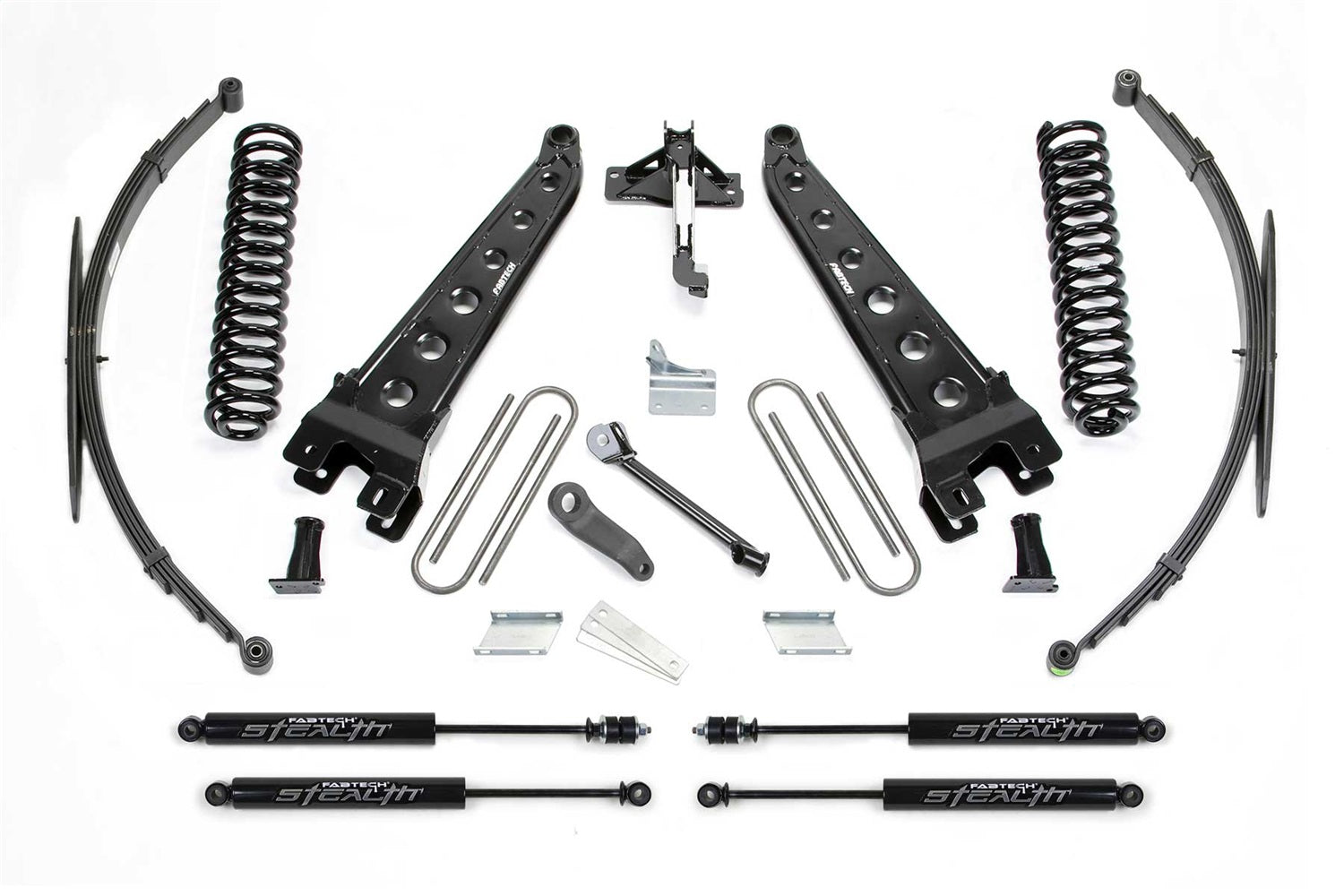 Fabtech K2128M Radius Arm Lift System; w/Stealth Monotube Shocks; 8 in. Lift; Fabtech K2128M