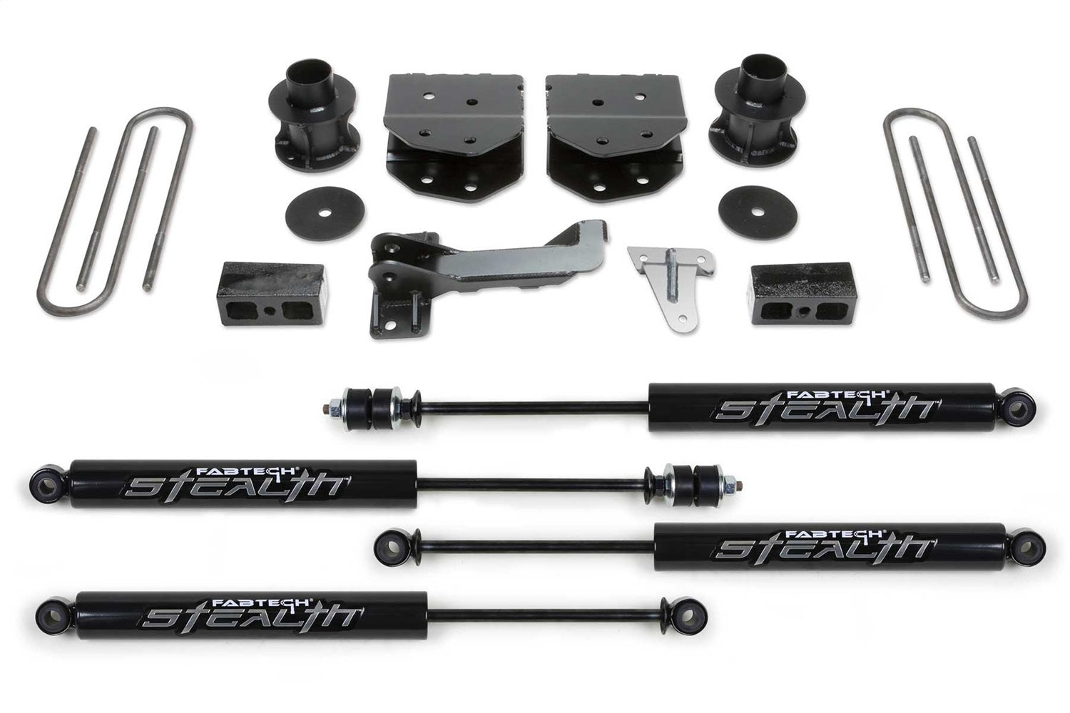 Fabtech K2160M Budget Lift System w/Shock; w/Stealth Monotube Shocks; 4 in. Lift; Fabtech K2160M