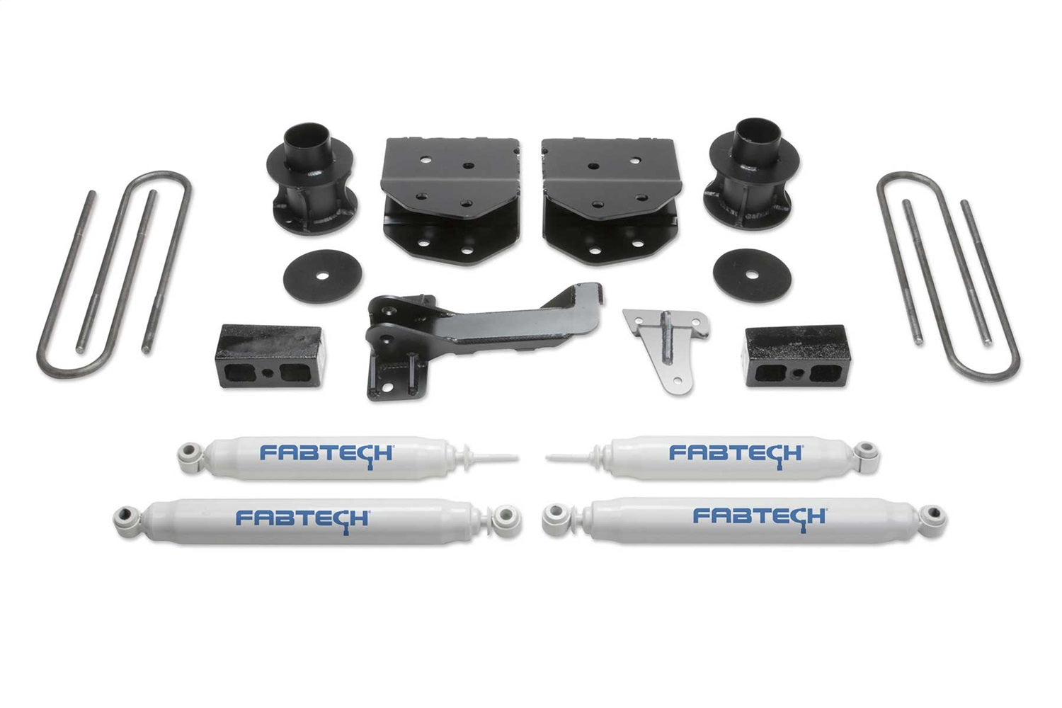 Fabtech K2181 Budget Lift System w/Shock; w/Performance Shocks; 4 in. Lift; Fabtech K2181