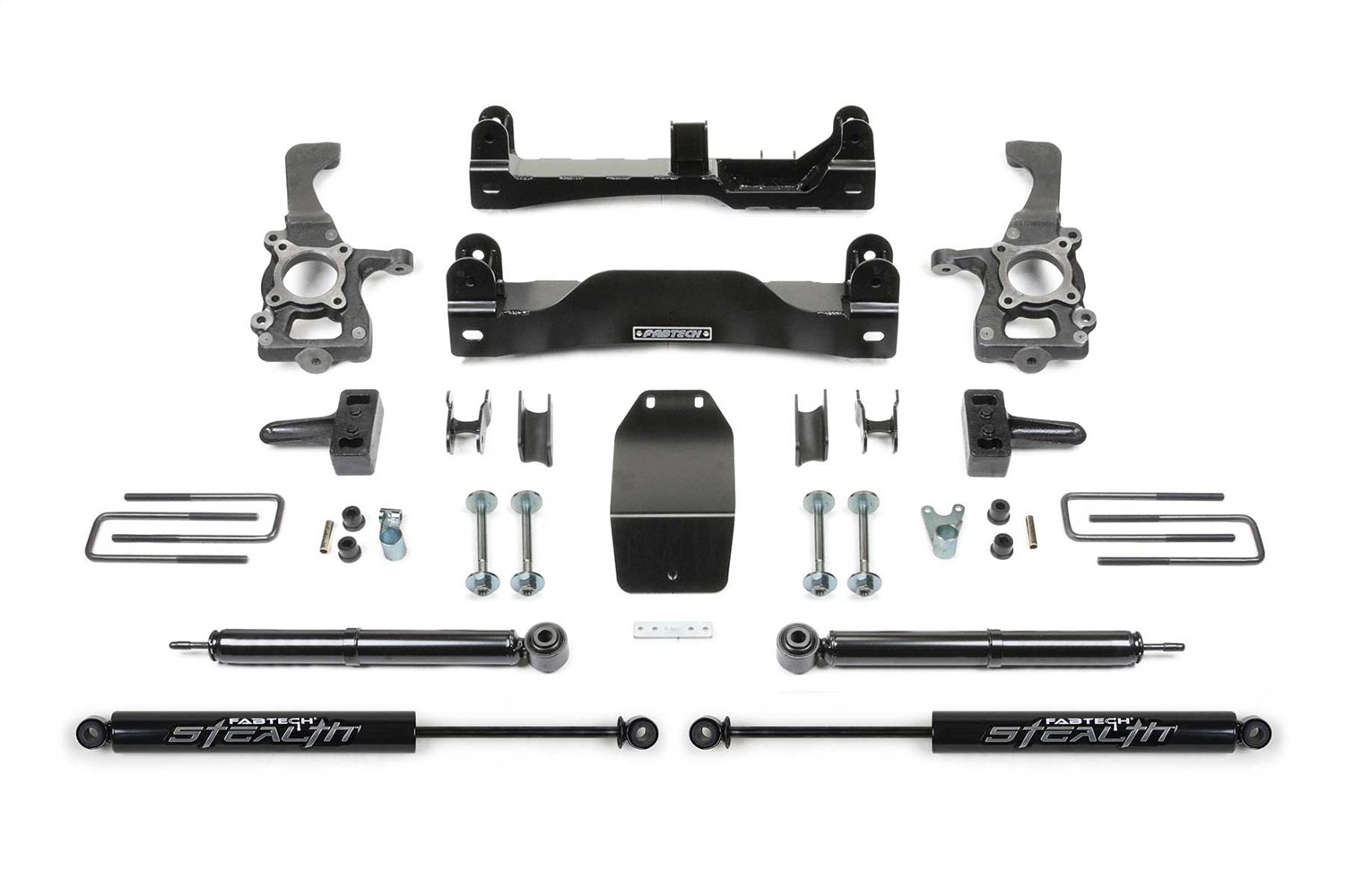 Fabtech K2183M Basic Lift System w/Shocks; w/Stealth Monotube Shocks; 4 in. Lift; Fabtech K2183M
