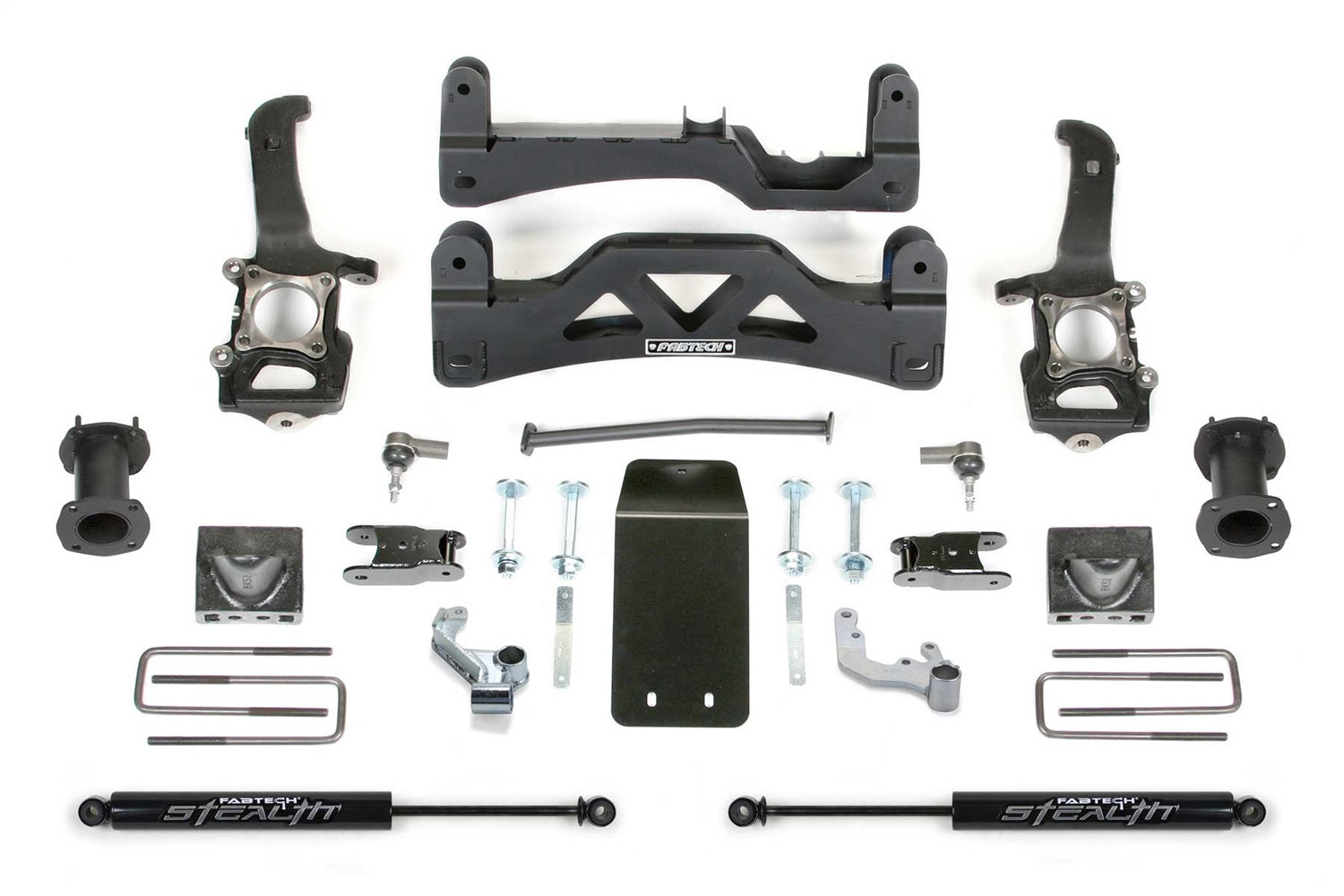 Fabtech K2188M Basic Lift System w/Shocks; w/Stealth Monotube Shocks; 6 in. Lift; Fabtech K2188M