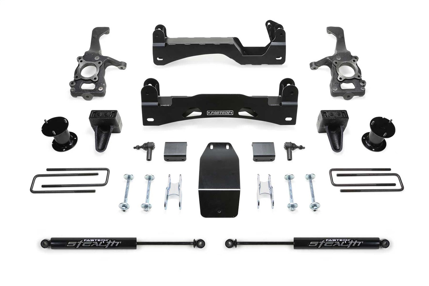 Fabtech K2194M Basic Lift System w/Shocks; w/Stealth Monotube Shocks; 6 in. Lift; Fabtech K2194M