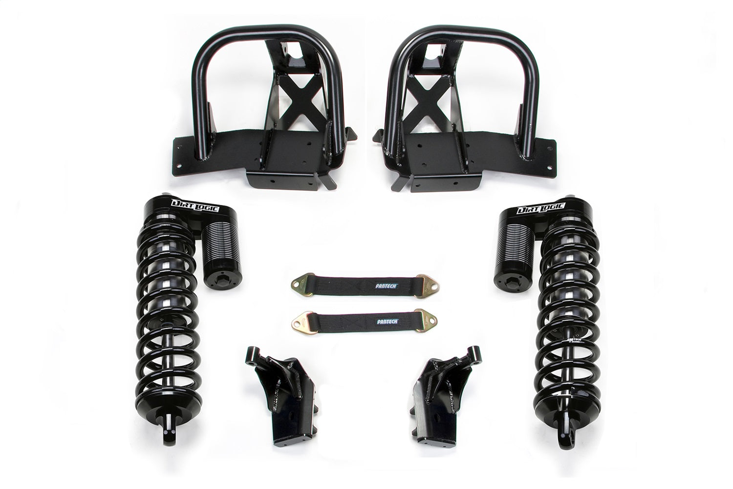 Fabtech K2208DL Coilover Conversion; Front; 4 in. Lift; w/Front Dirt Logic 4.0 Resi Coilovers; Fabtech K2208DL