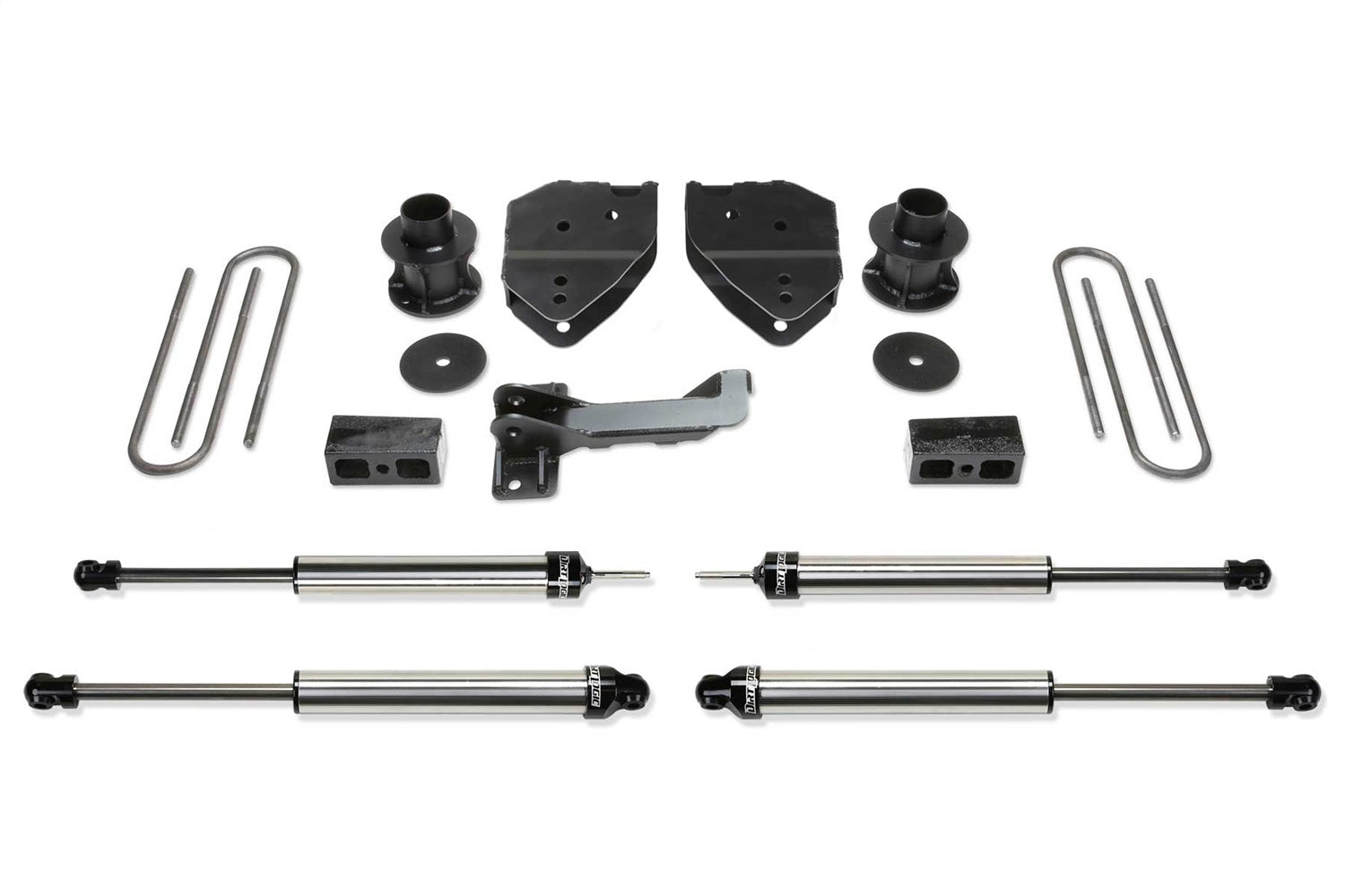 Fabtech K2213DL Budget Lift System w/Shock; 4 in. Lift; Incl. Dirt Logic Shocks; Fabtech K2213DL