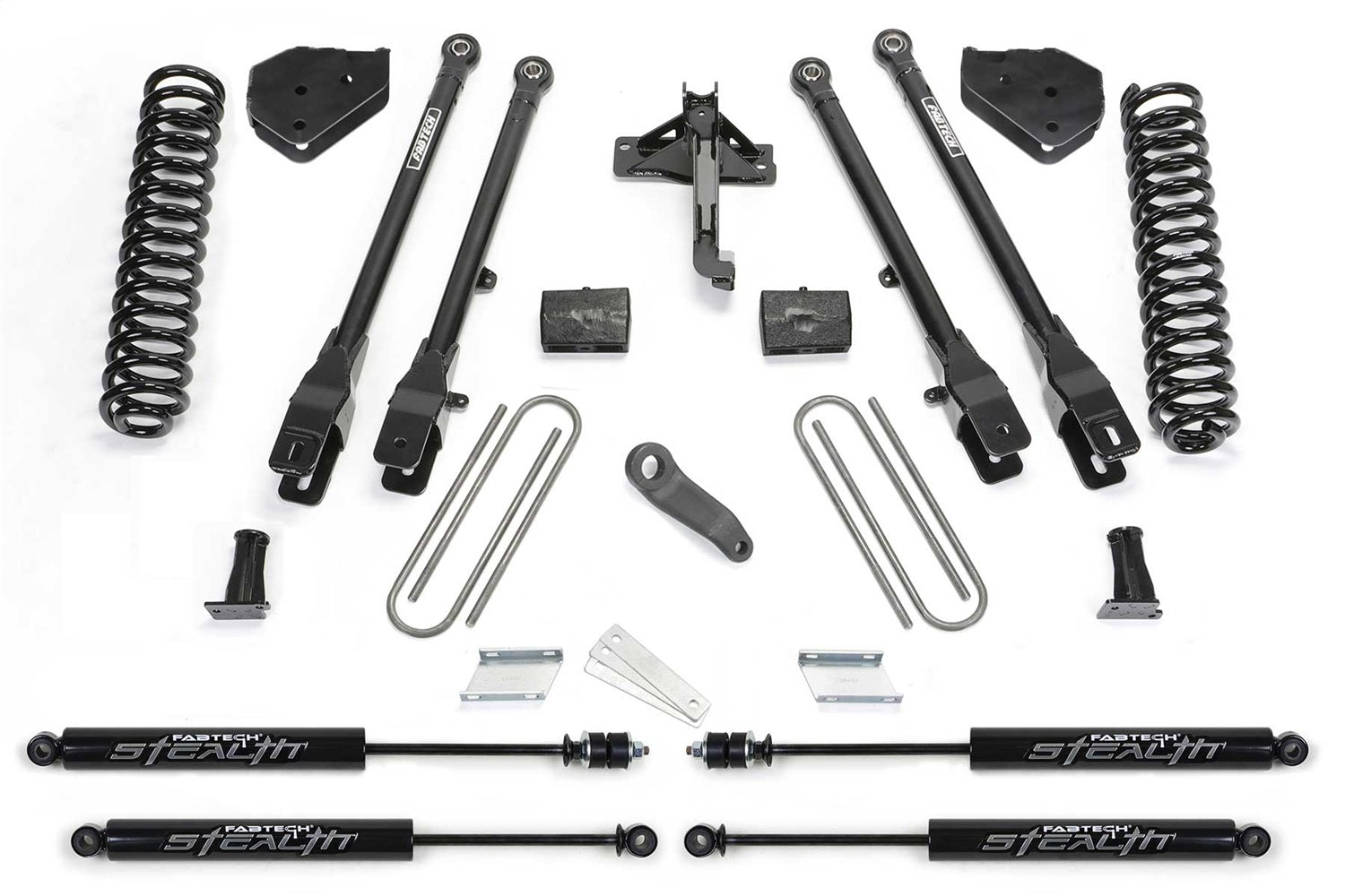 Fabtech K2219M 4 Link Lift System; 6 In. Lift; Incl. Stealth Shocks; Fabtech K2219M