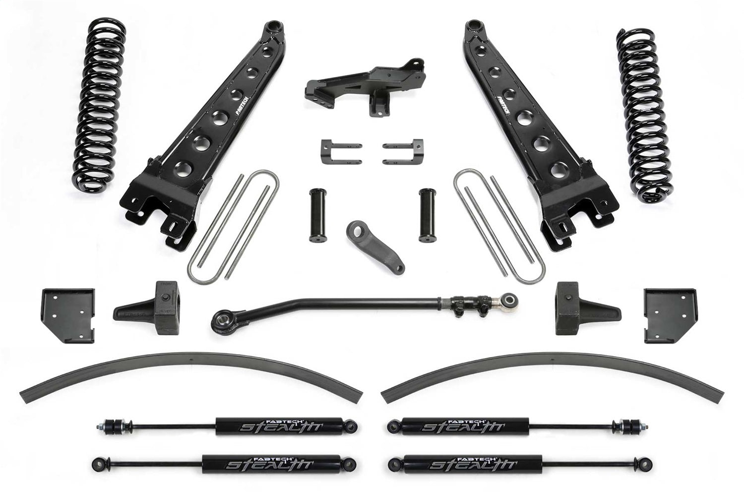 Fabtech K2265M Radius Arm System; 8 in. Lift; Incl. Front Coil Springs/Stealth Shocks; Fabtech K2265M