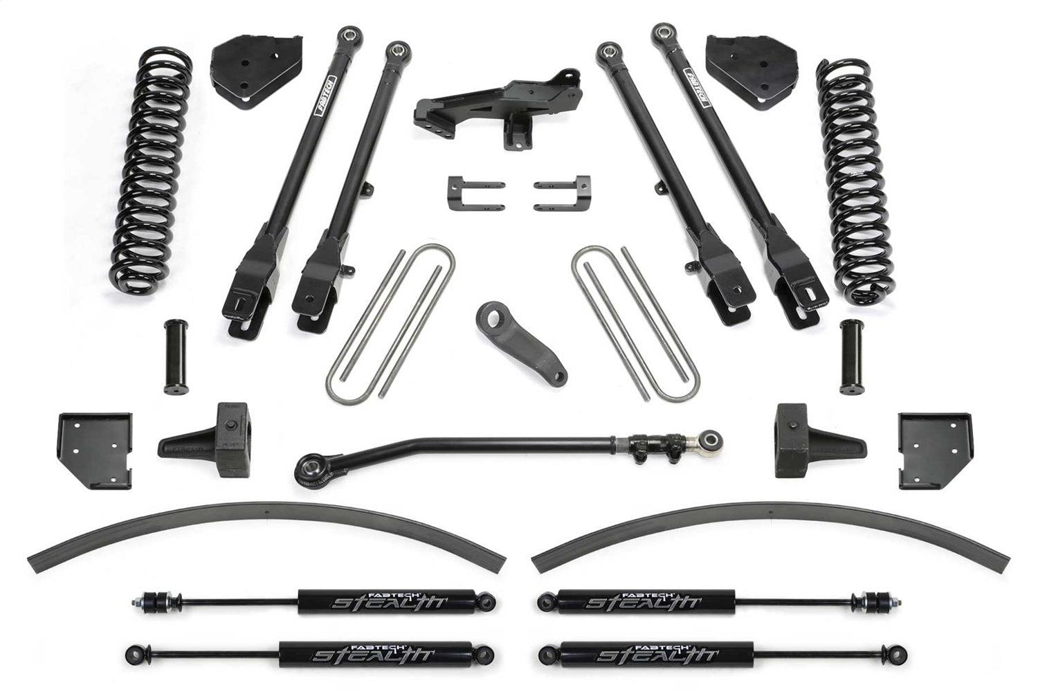 Fabtech K2266M 4 Link System; 8 in. Lift; Incl. Coil Spring/Stealth Shocks; Fabtech K2266M