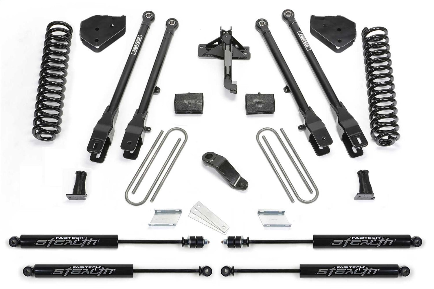 Fabtech K2306M 4 Link System; 6 In. Lift; Incl. Coils And Stealth Shocks; Fabtech K2306M