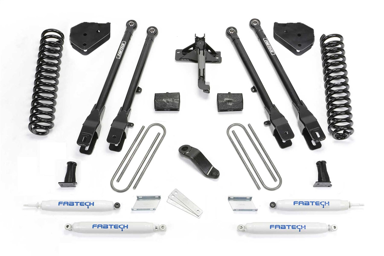 Fabtech K2337 4 Link Lift System; 6 in. Lift; w/Coils And Performance Shocks; Fabtech K2337