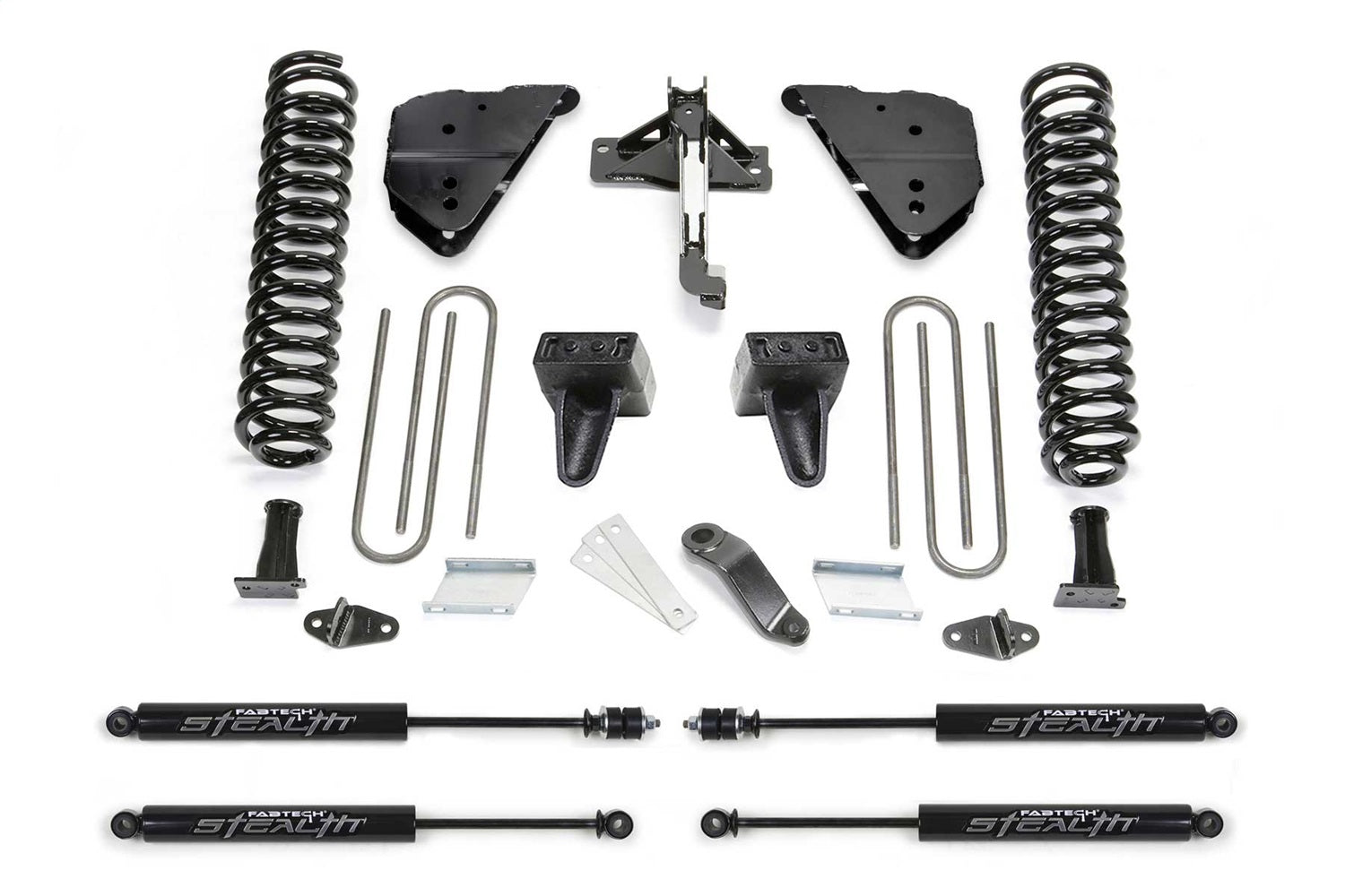 Fabtech K2405M Basic Lift System w/Shocks; 4 In. Lift; Incl. Stealth Shocks; Fabtech K2405M