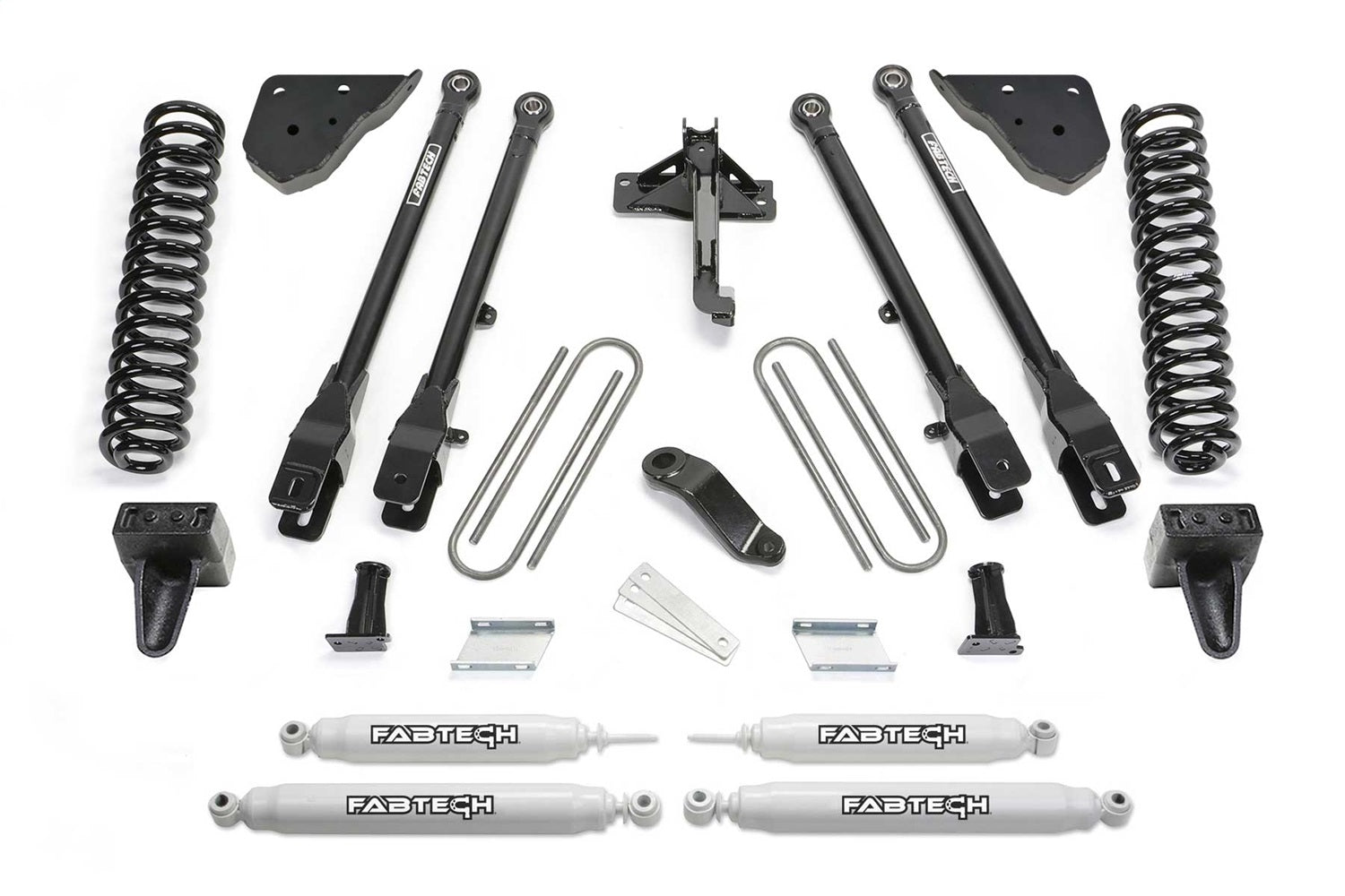 Fabtech K2417 4 Link Lift System; 6 in. Lift; w/Coils And Performance Shocks; Fabtech K2417