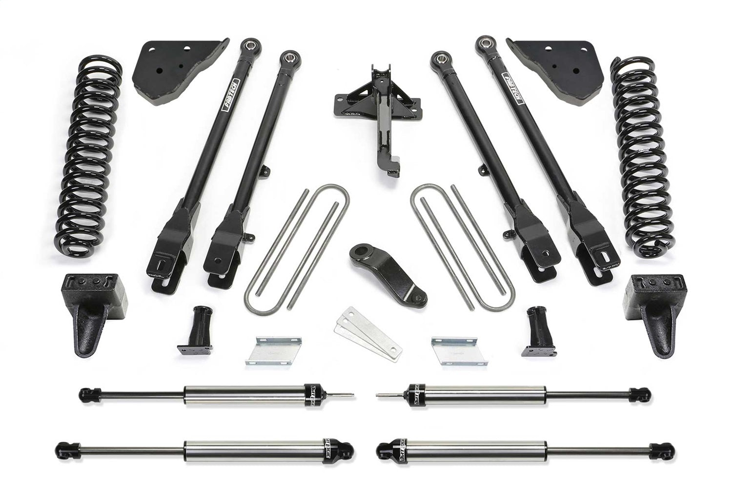 Fabtech K2417DL 4 Link Lift System; 6 in. Lift; w/Coils And Dirt Logic Stainless Steel Shocks; Fabtech K2417DL