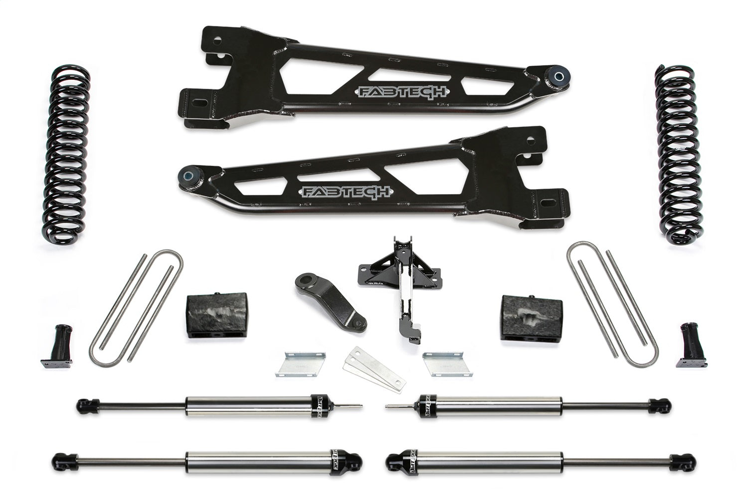 Fabtech K2429DL Radius Arm Lift System; 6 in. Lift Kit; w/Coils; Incl. Dirt Logic 2.25 Shocks; Fabtech K2429DL