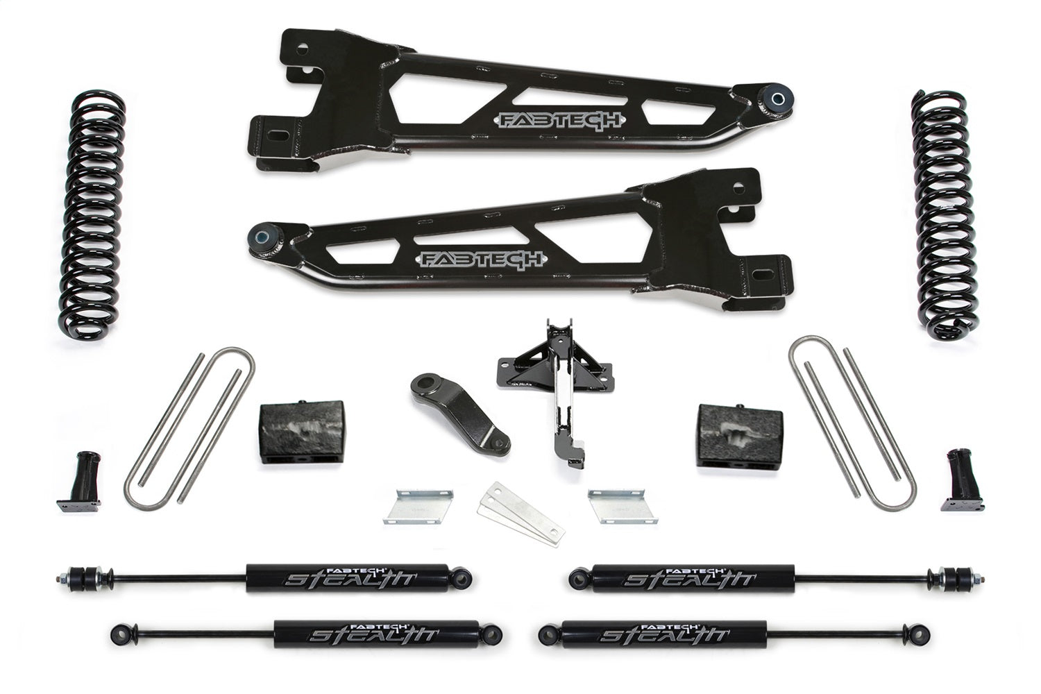Fabtech K2429M Radius Arm Lift System; 6 in. Lift Kit; w/Coils; Incl. Stealth Shocks; Fabtech K2429M