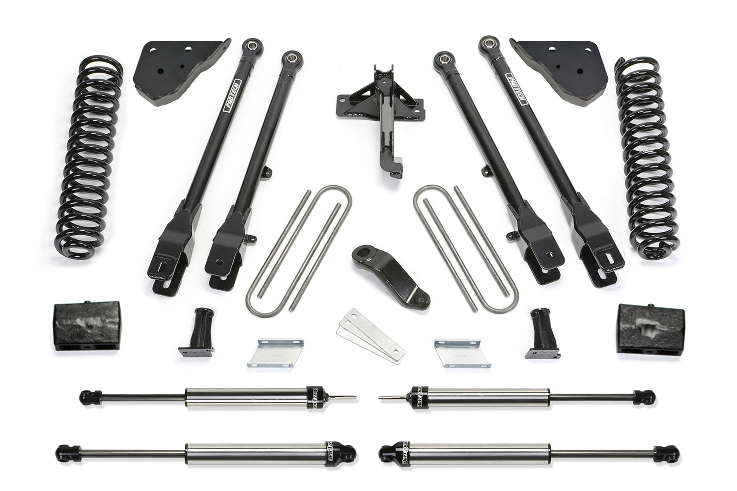 Fabtech K2431DL 4 Link Lift System; 6 in. Lift Kit; w/Coils; Incl. Dirt Logic 2.25 Shocks; Fabtech K2431DL