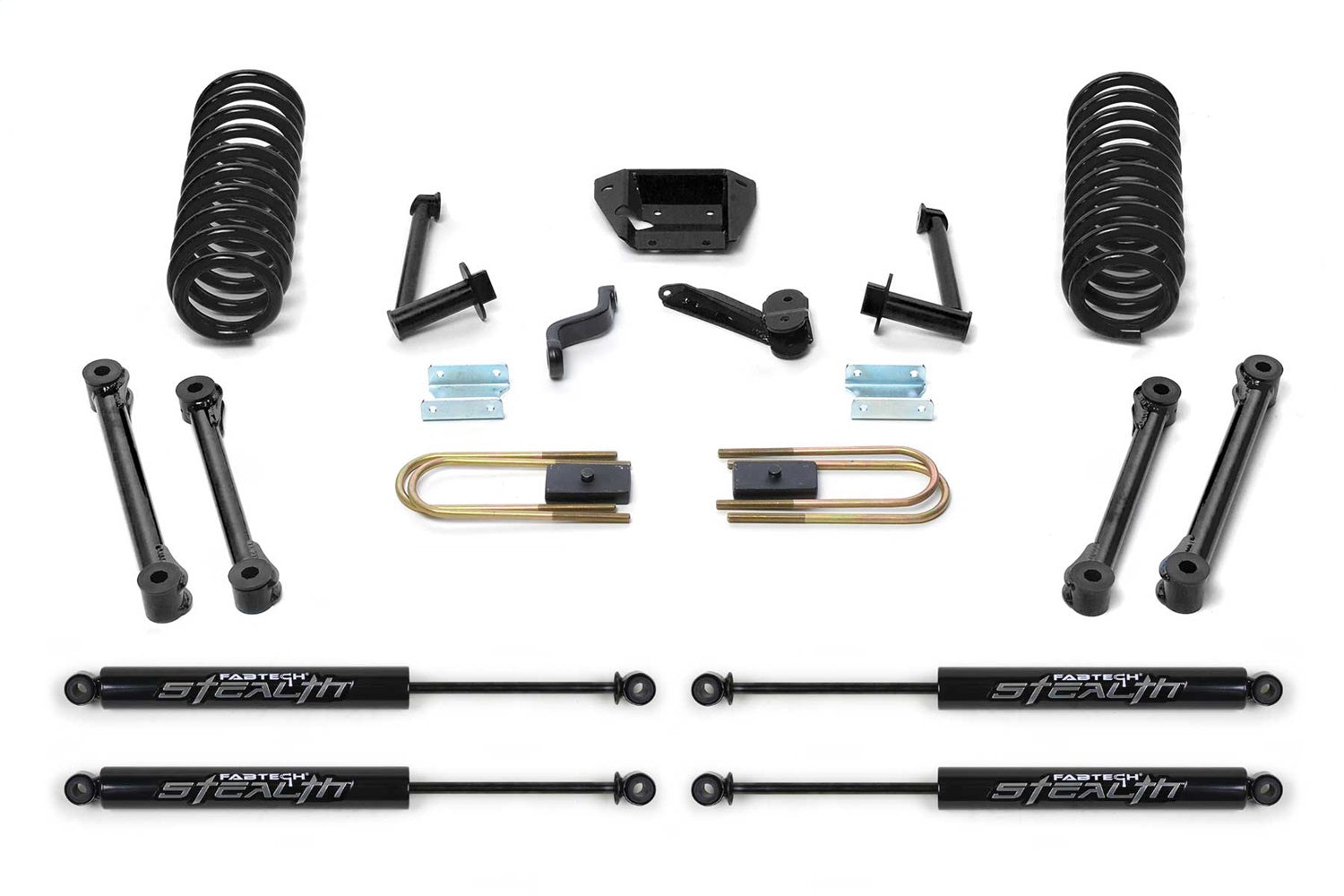 Fabtech K30154M Performance Lift System w/Shocks; w/Stealth Monotube Shocks; 6 in. Lift; Fabtech K30154M