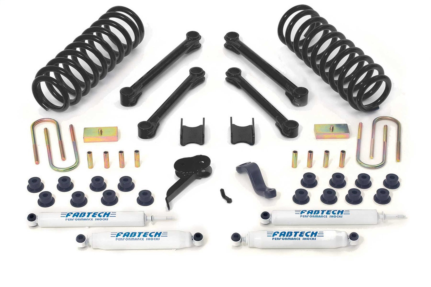 Fabtech K3037 Performance Lift System w/Shocks; w/Performance Shocks; 4.5 in. Lift; Fabtech K3037