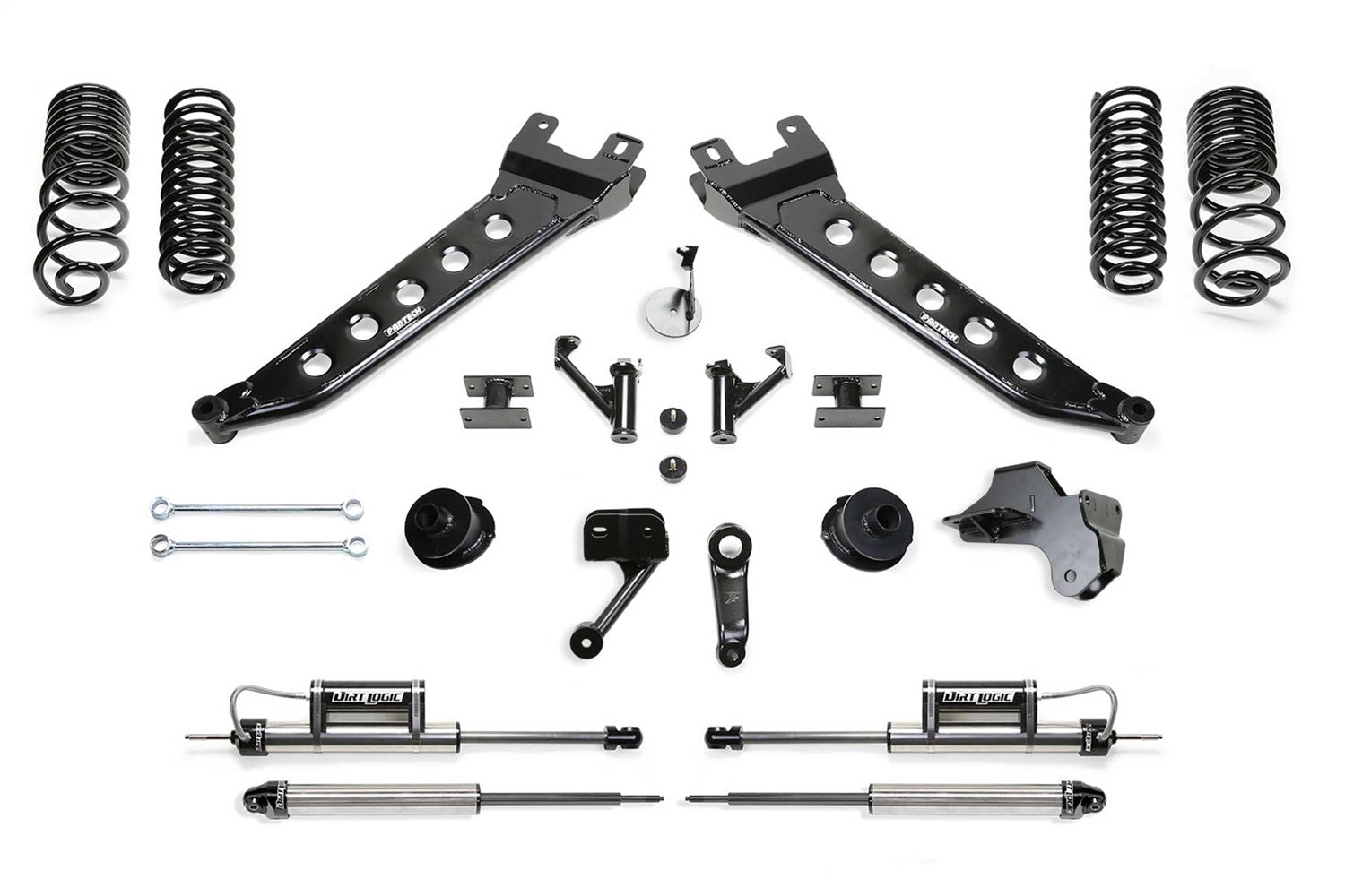 Fabtech K3180DL Radius Arm Lift System; 5 in. Lift; w/2.25 Dirt Logic SS; Fabtech K3180DL