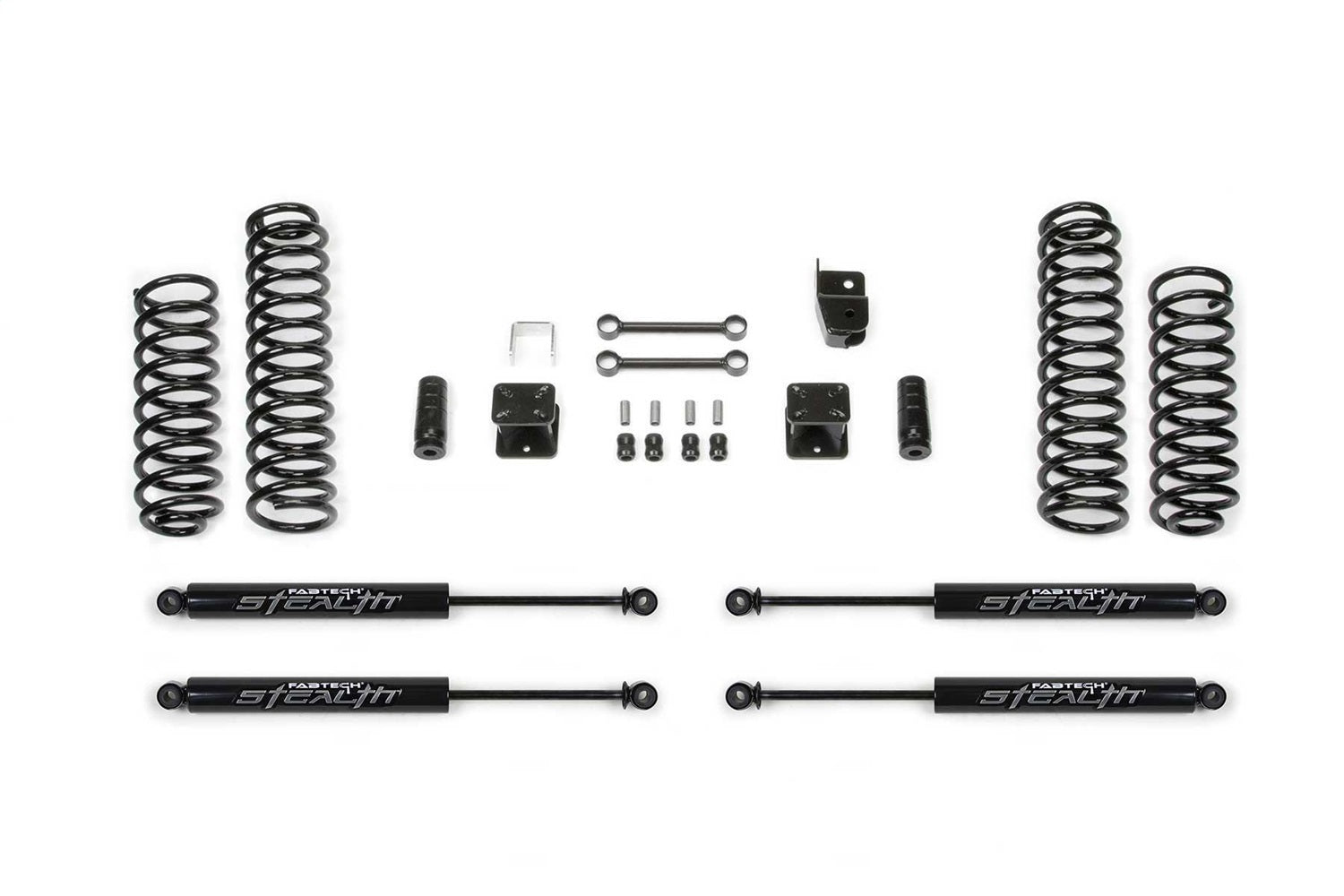 Fabtech K4047M Budget Lift System w/Shock; 3 in. Lift; w/Stealth Monotube Shocks; Fabtech K4047M