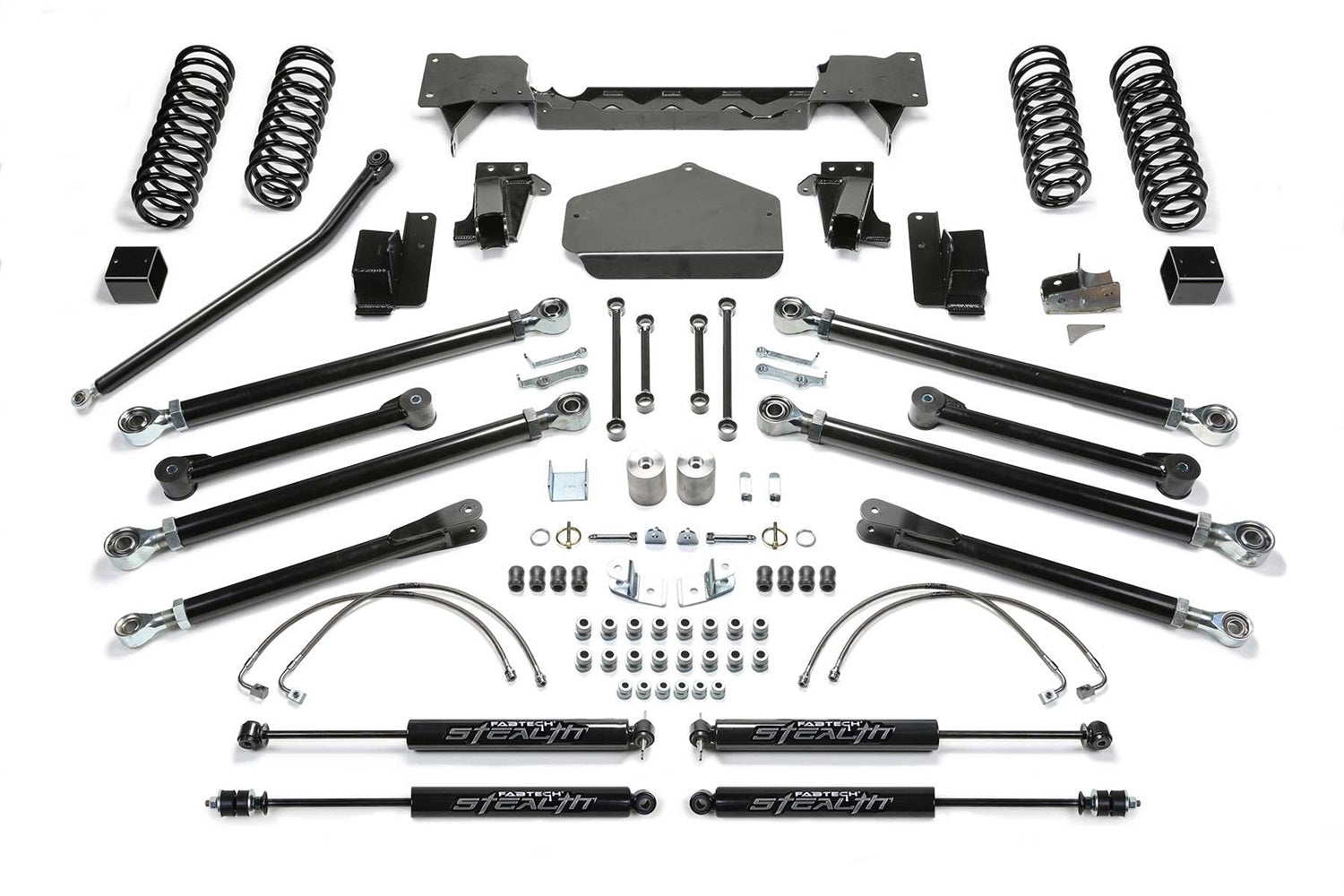 Fabtech K4057M Crawler Lift System w/DLSS Shocks; 3 in. Lift; w/Stealth Shocks; Fabtech K4057M
