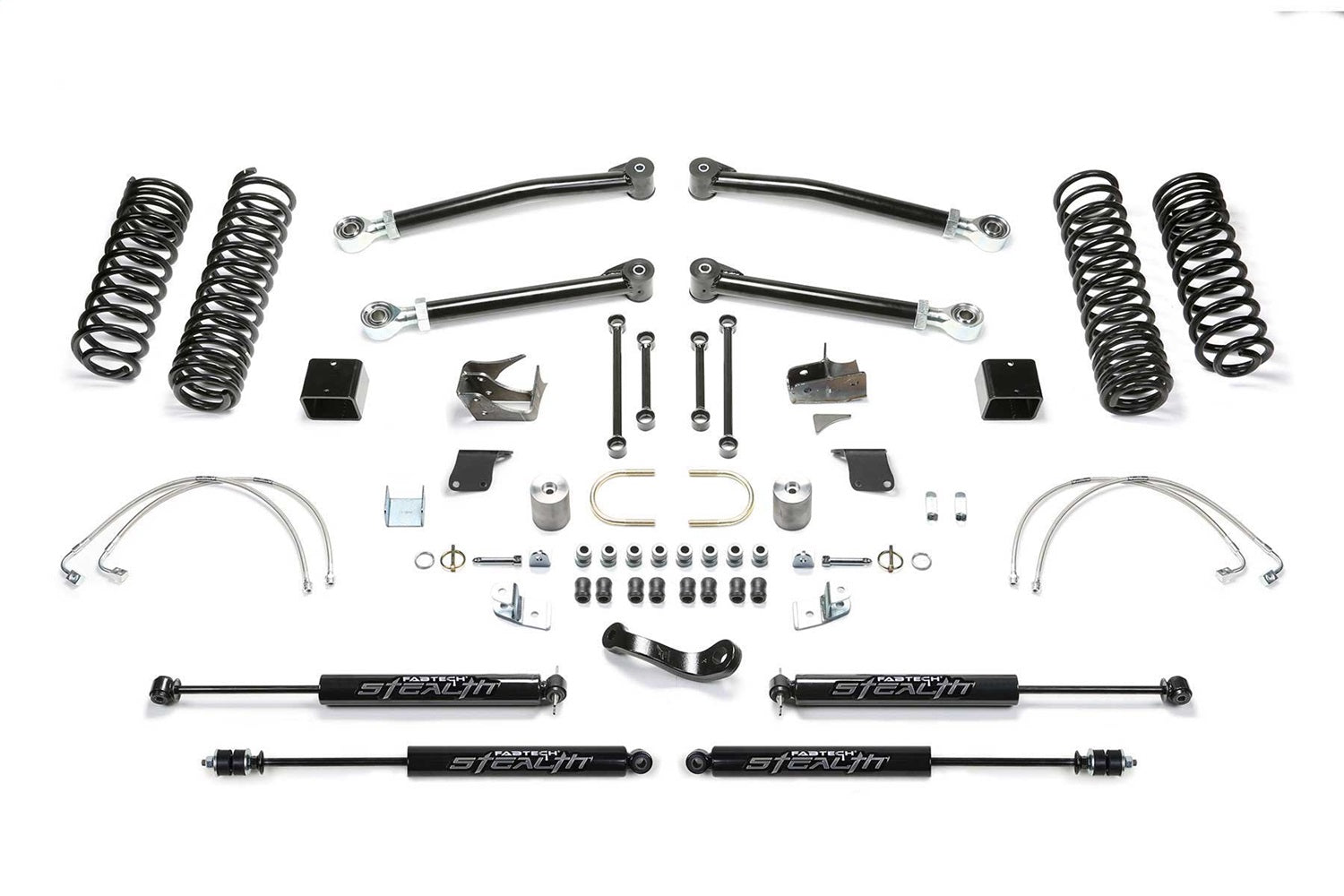 Fabtech K4068M Trail Long Travel Lift System; 5 in. Lift; w/Stealth Shocks; Fabtech K4068M