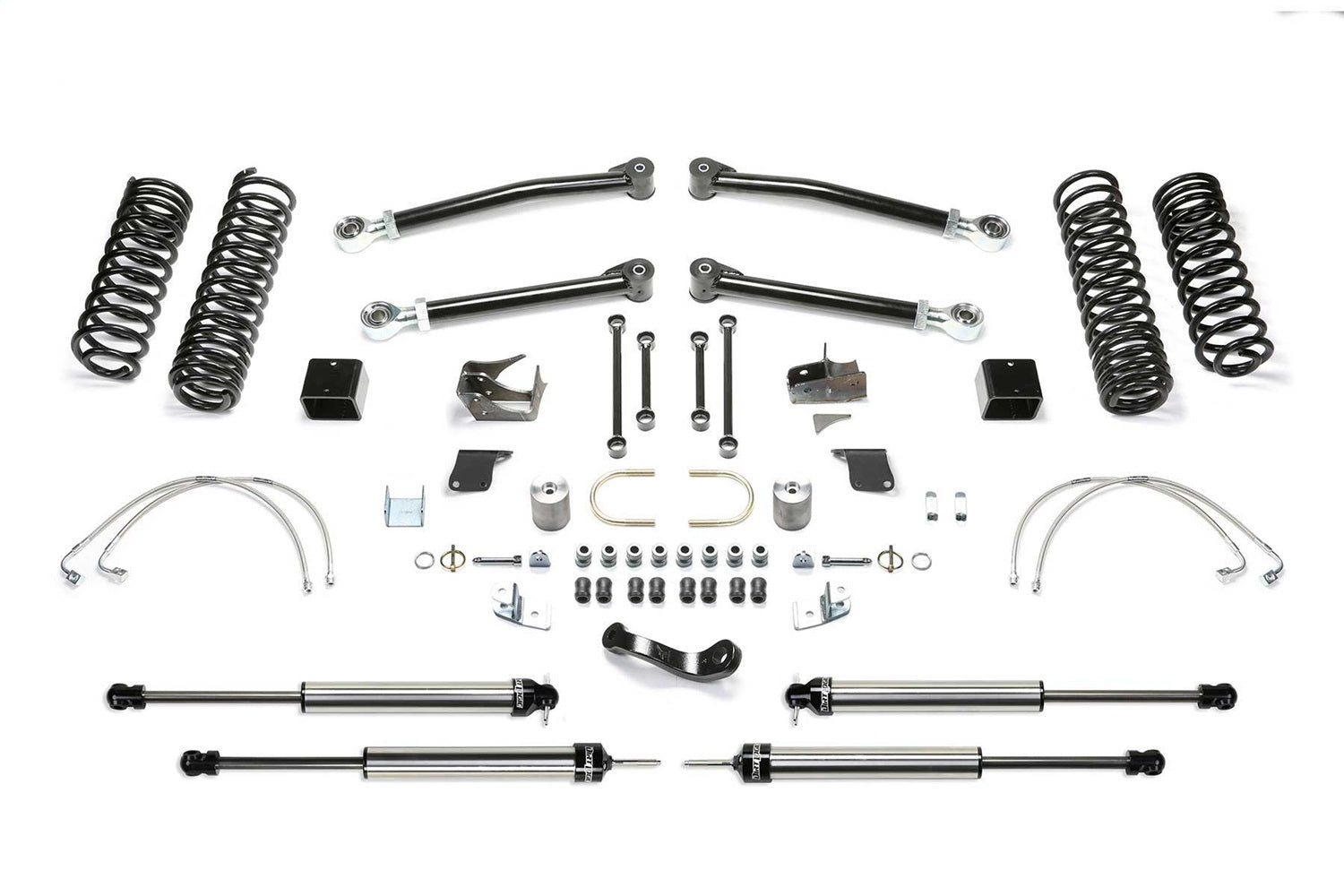Fabtech K4070DL Trail Long Travel Lift System; 5 in. Lift; w/Dirt Logic 2.25 Non Resi Shocks; Fabtech K4070DL