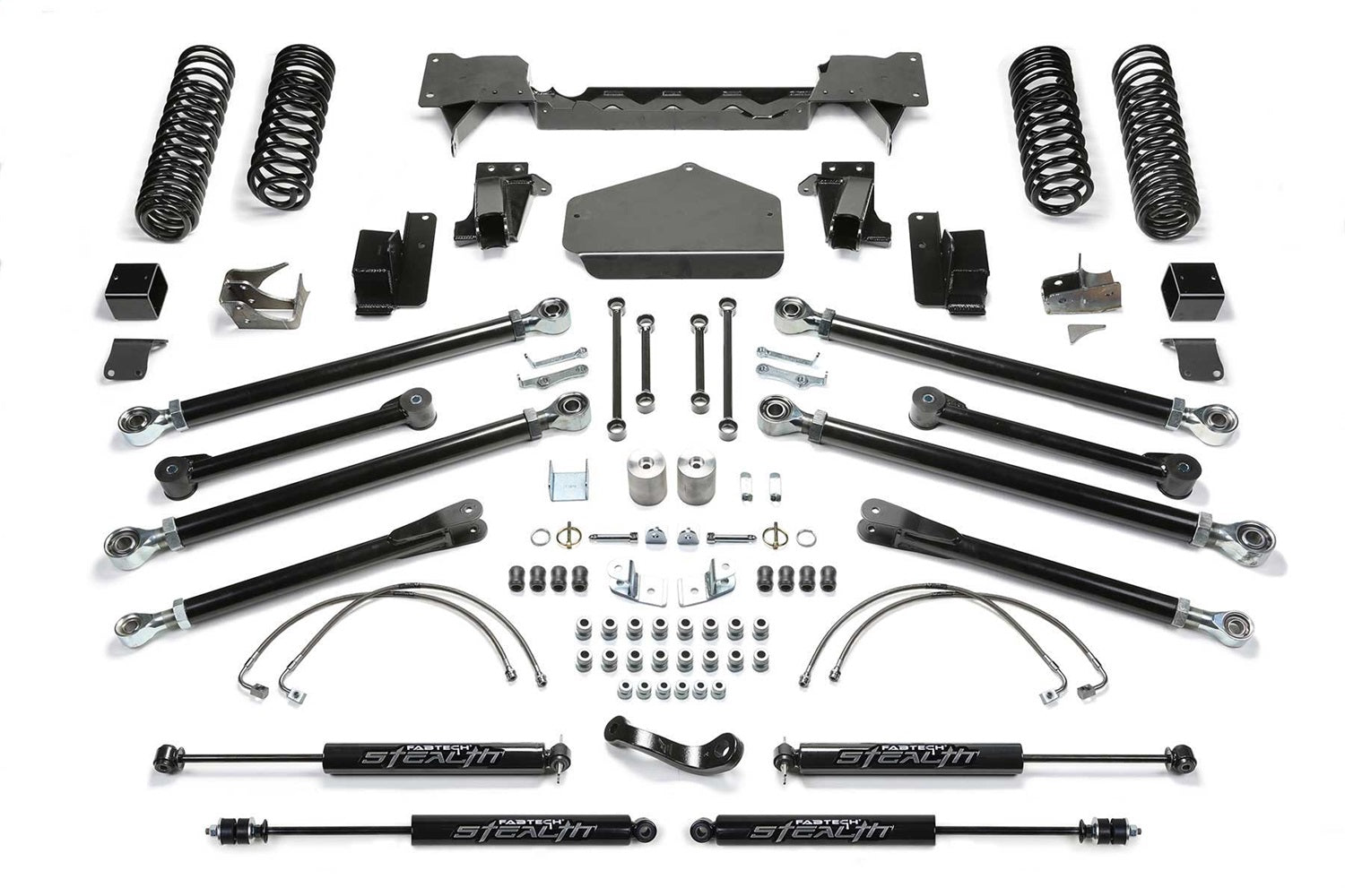 Fabtech K4072M Crawler Long Travel Lift System; 5 in. Lift; w/Stealth Shocks; Fabtech K4072M