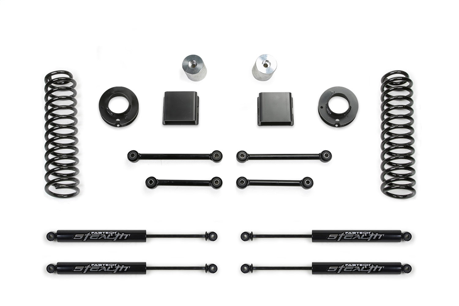 Fabtech K4160M Sport Lift System w/Shock; 3 in. Lift; w/Stealth Extension; Fabtech K4160M